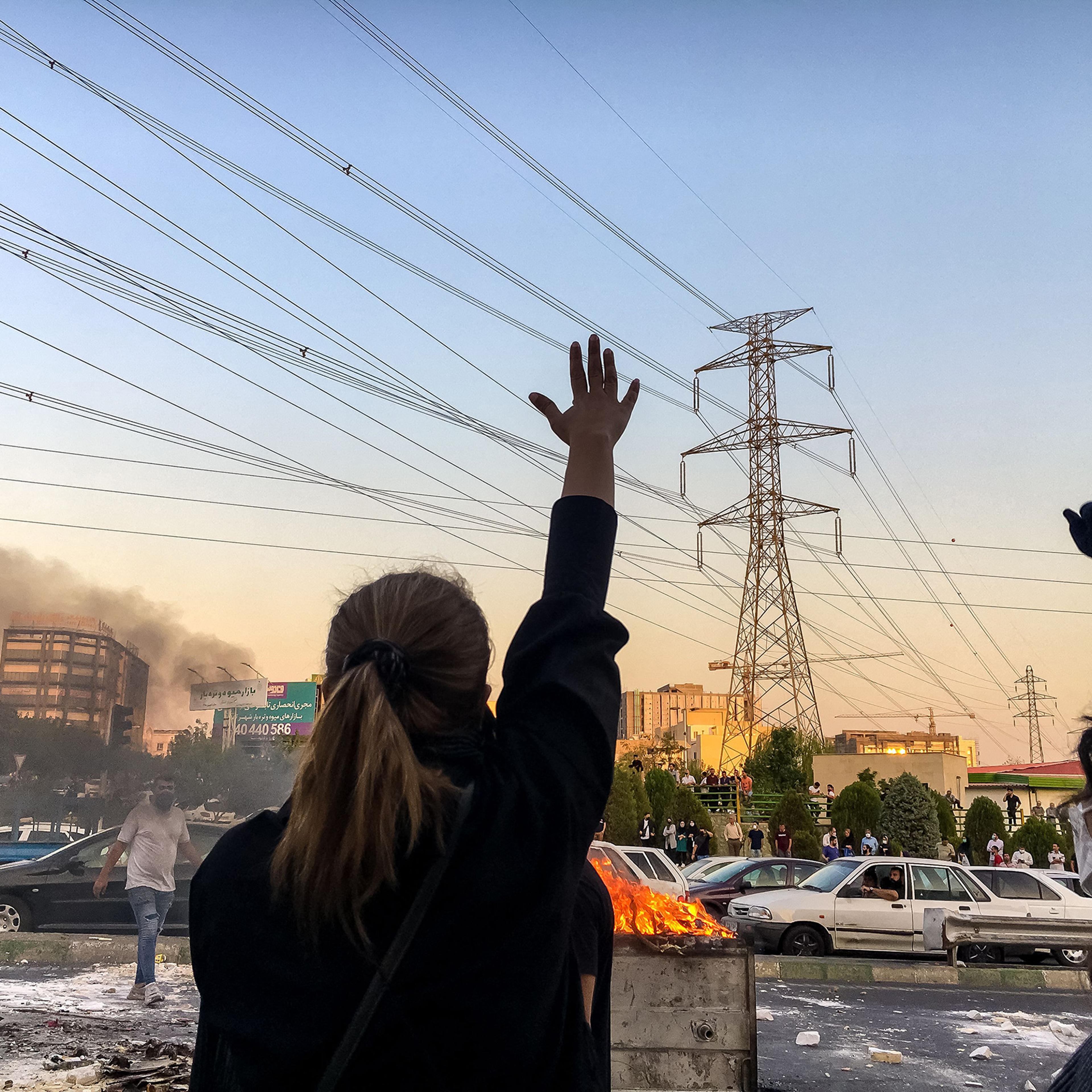 Iranian women protest in Tehran, on Oct. 1, 2022.