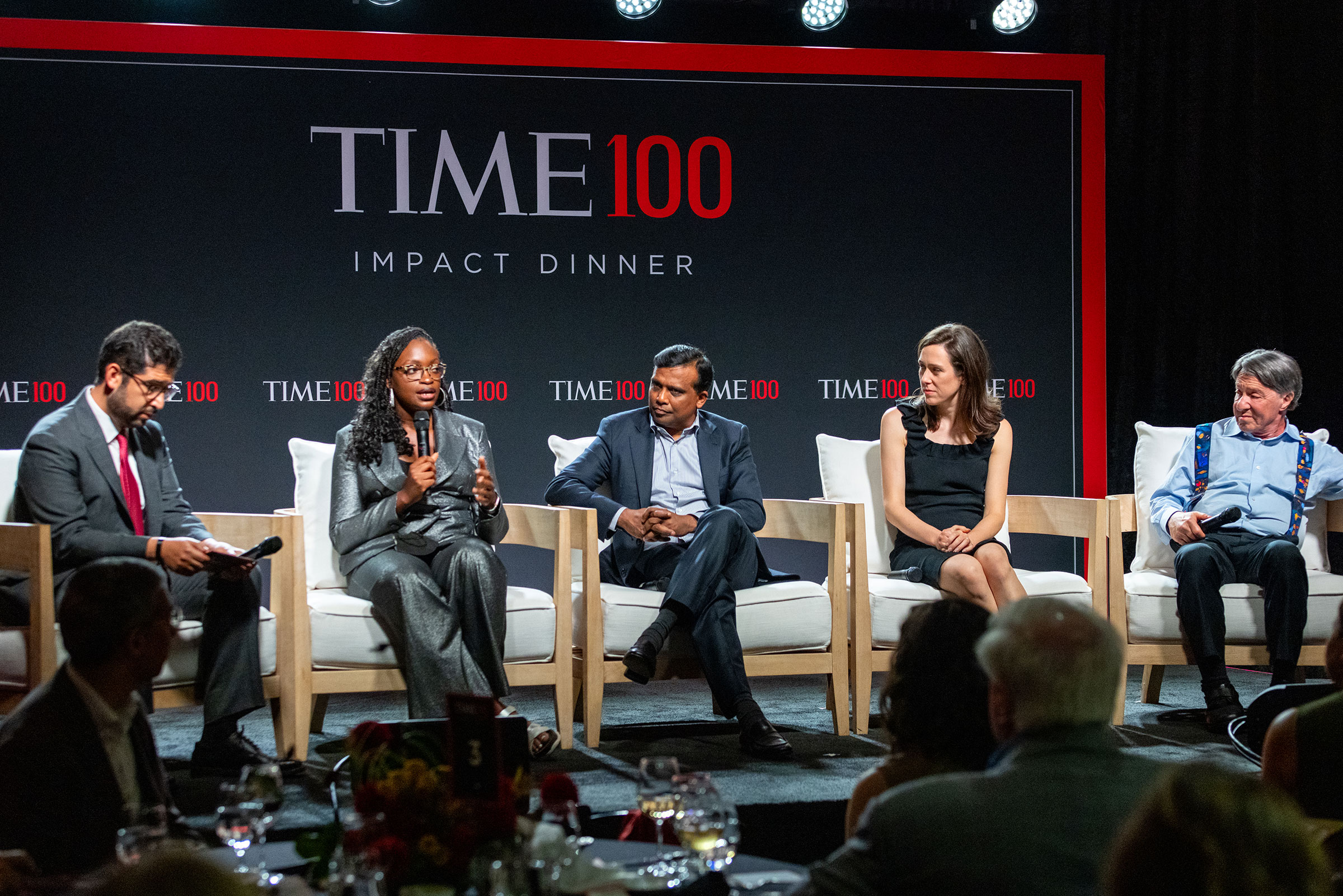 TIME Editor-in-Chief Sam Jacobs, Chinasa T. Okolo, Ravi Kumar, Elizabeth Kelly, and Ray Kurzweil