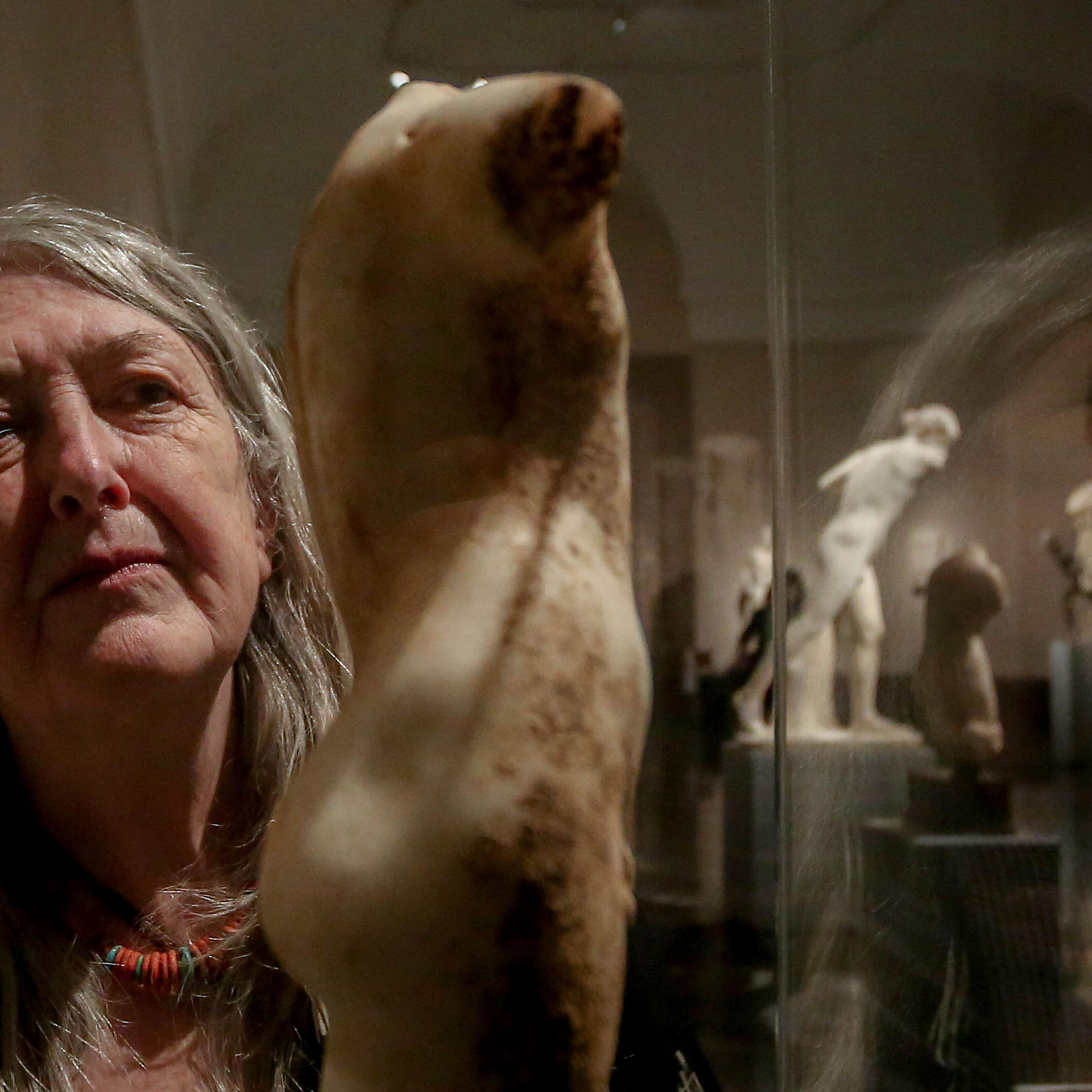 Historian Mary Beard poses during an interview at the Prado Museum