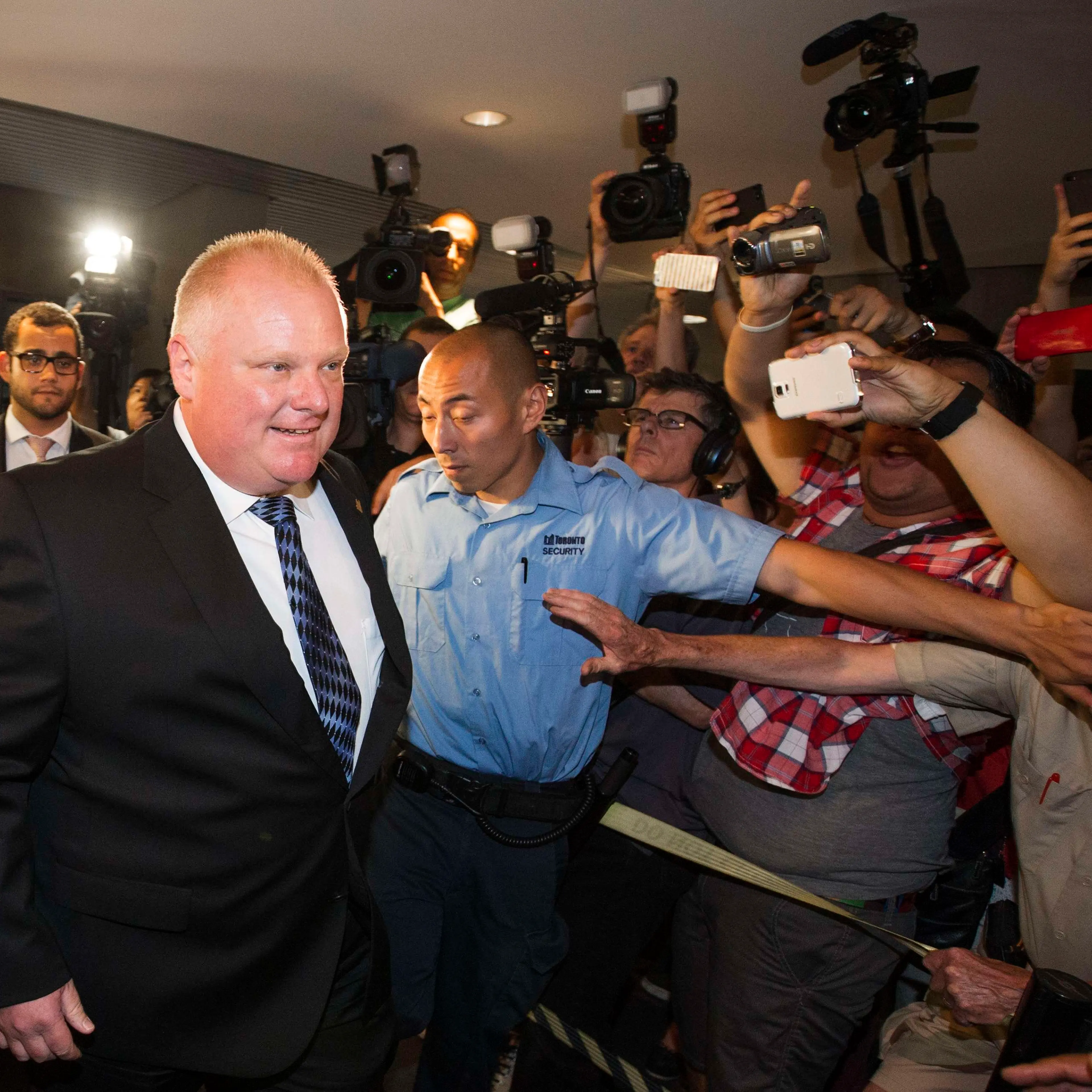 Toronto Mayor Ford arrives at City Hall in Toronto