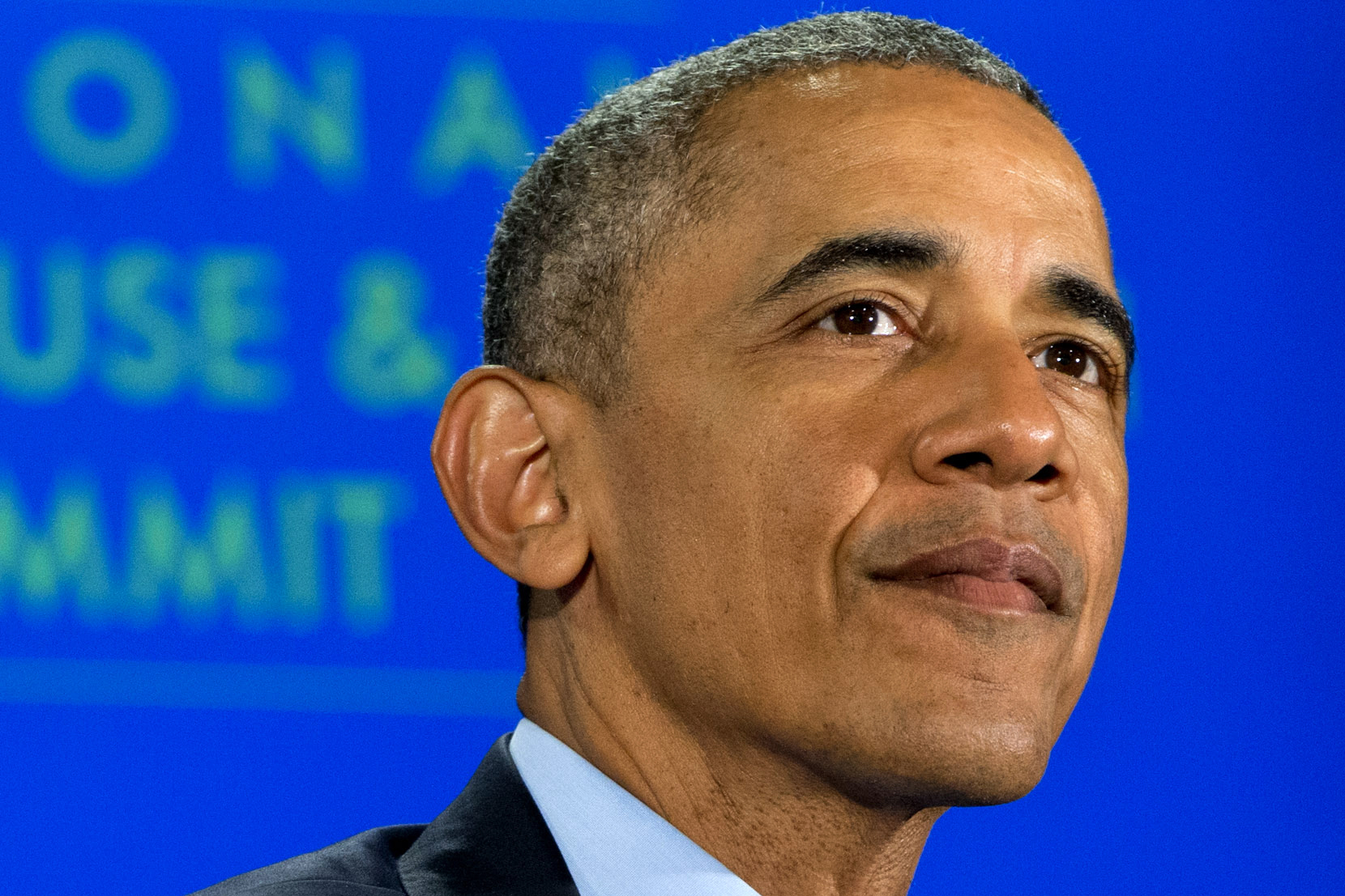 Barack Obama listens while participating in a panel discussion at the National Rx Drug Abuse & Heroin Summit at AmericasMart in Atlanta, Ga. on March 29, 2016.