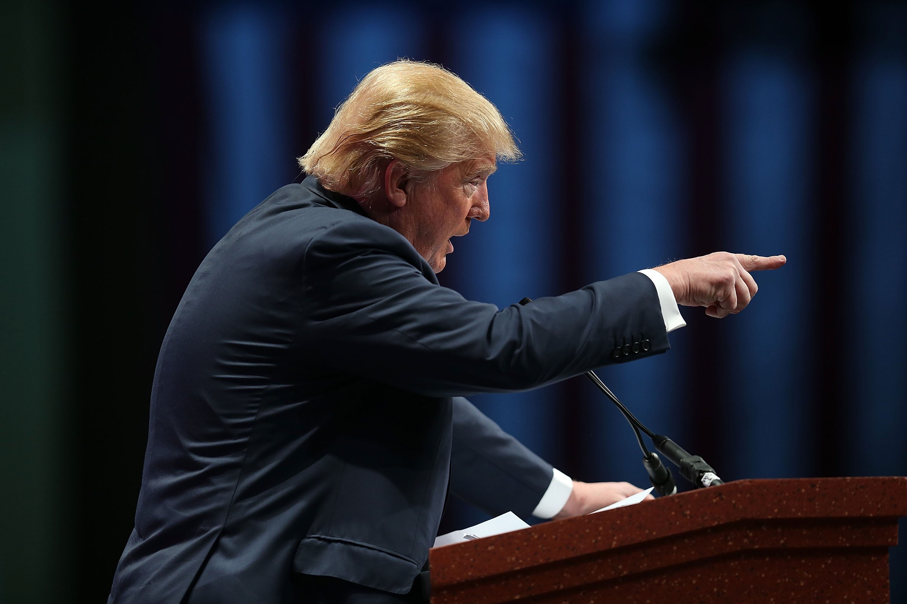 Republican presidential candidate Donald Trump speaks during the Sunshine Summit conference in Orlando, Fl. on Nov. 13, 2015.
