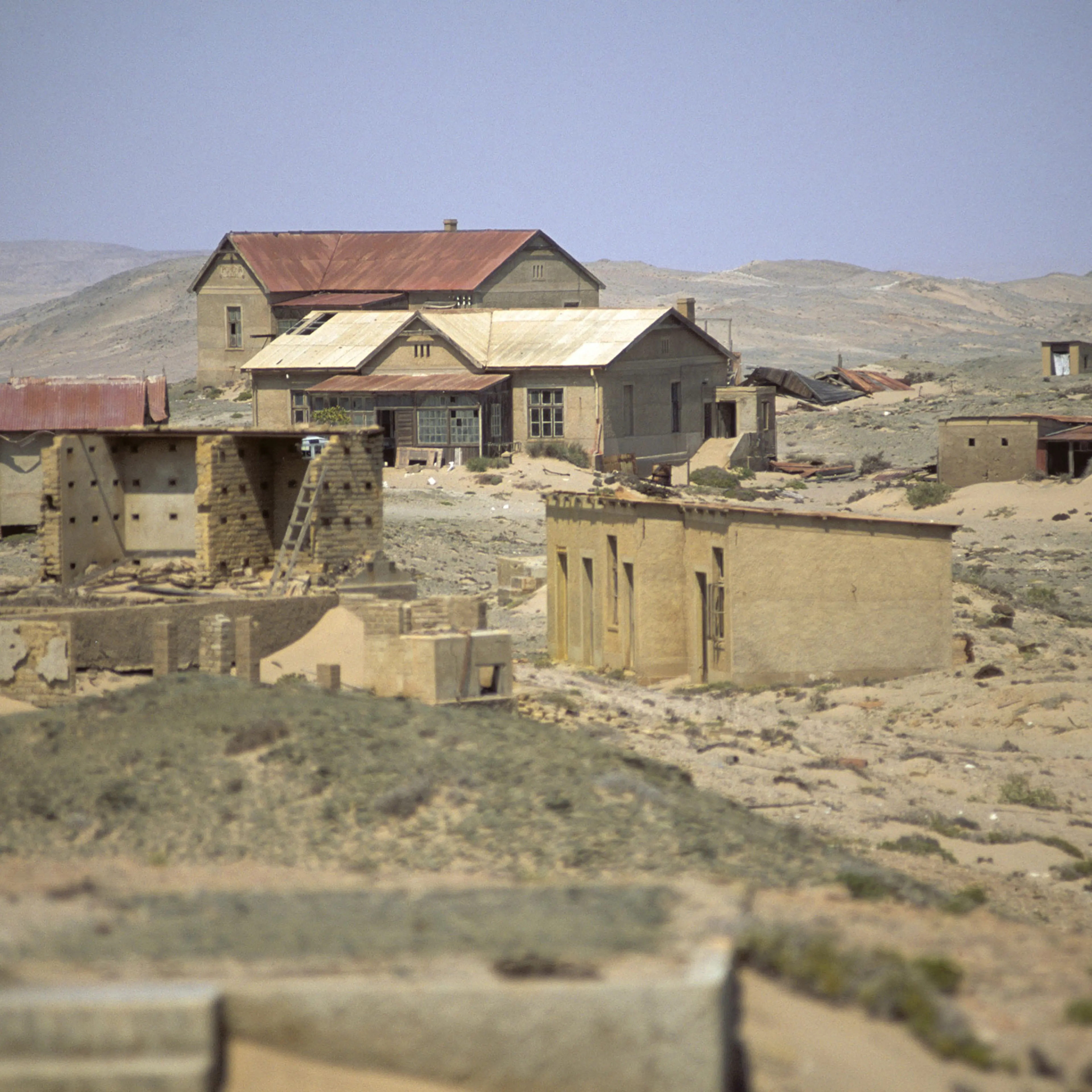 An abandoned diamond mine in the The Restricted Diamond Area in Namibia.