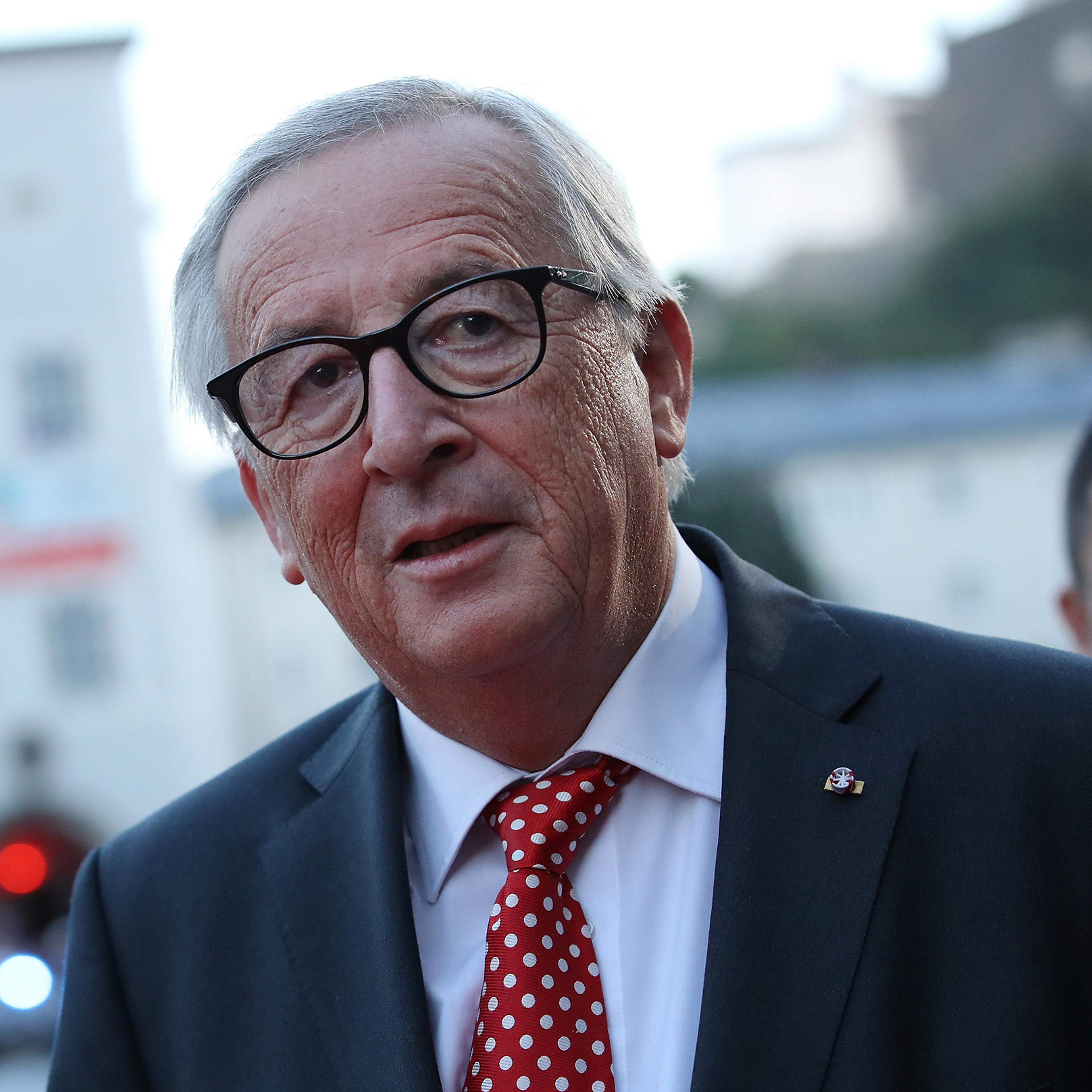 Jean-Claude Juncker, President of the European Commission, arrives at an informal summit of leaders of the European Union on September 19, 2018 in Salzburg, Austria. High on the agenda of the two-day summit is migration policy.