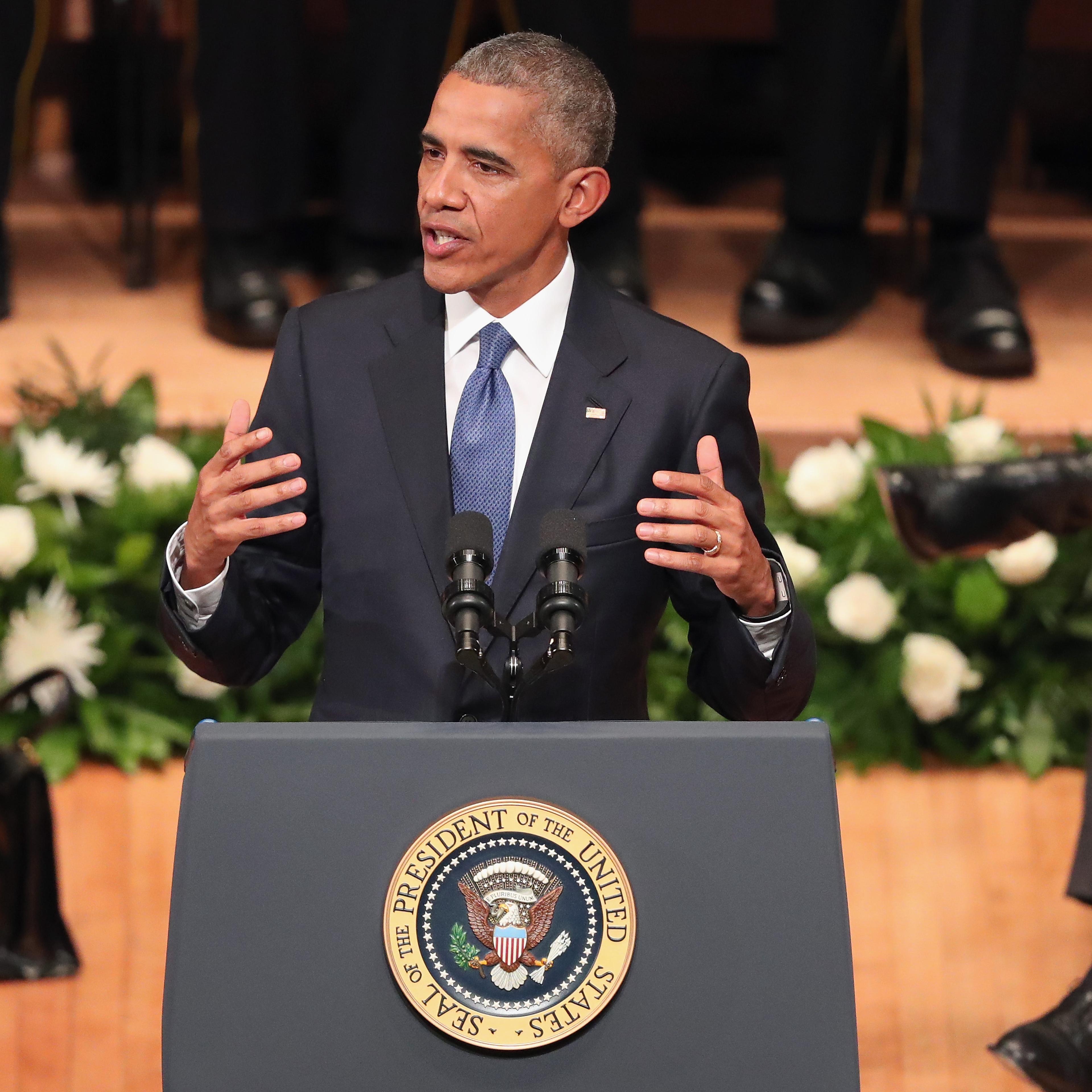 Obama Addresses Interfaith Memorial Service For Fallen Dallas Police Officers