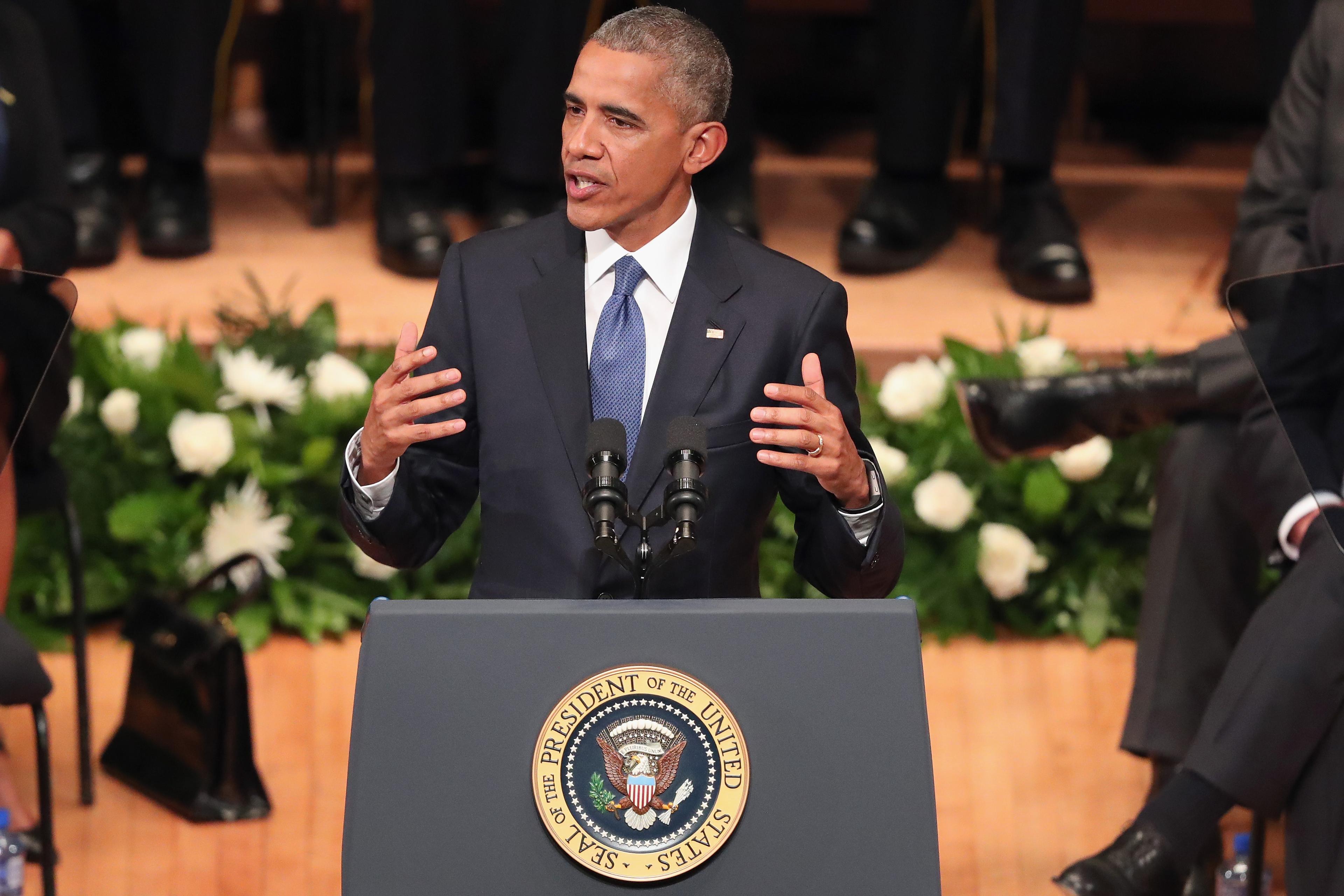 Obama Addresses Interfaith Memorial Service For Fallen Dallas Police Officers