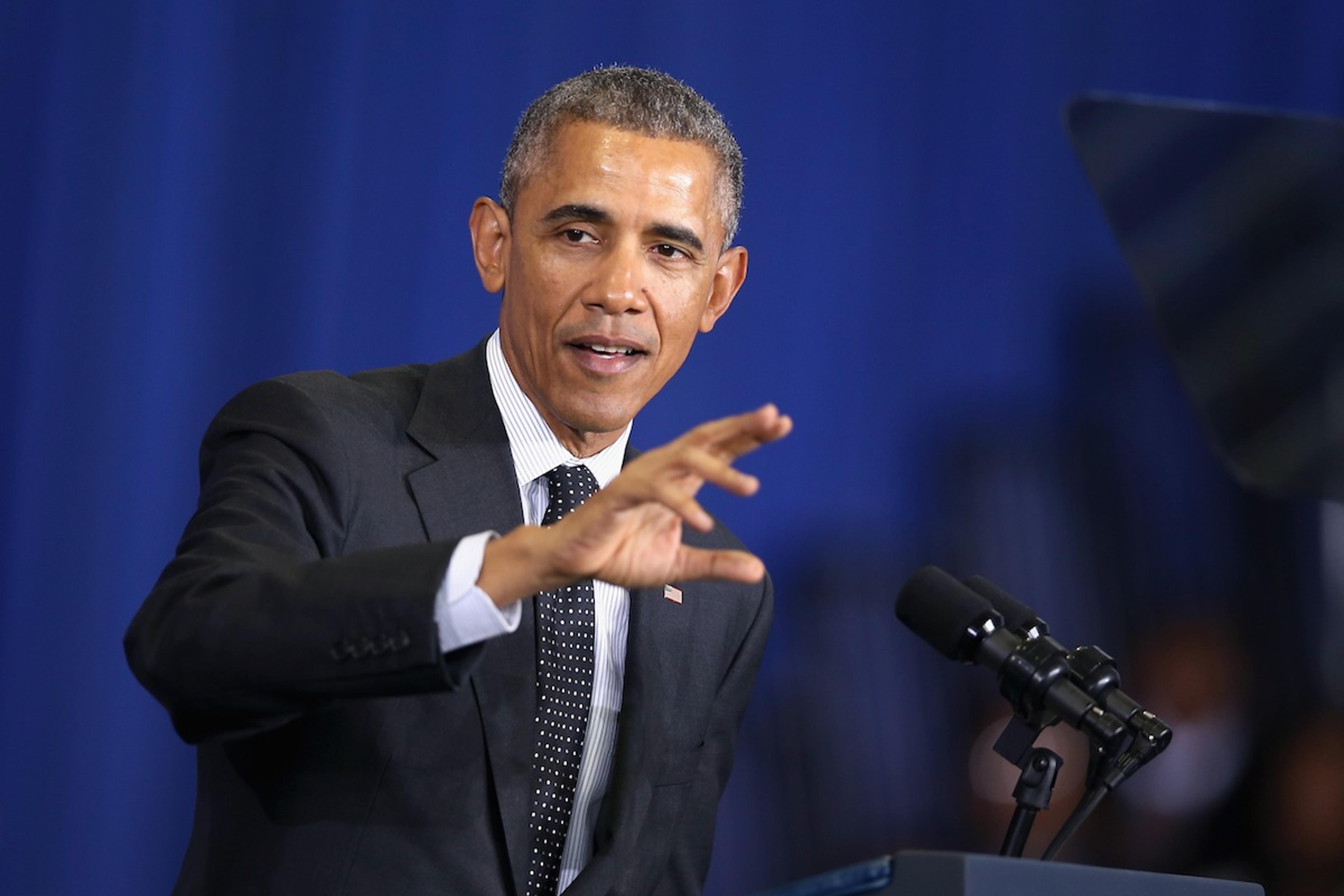 President Obama Speaks At Chicago's Gwendolyn Brooks College Preparatory Academy