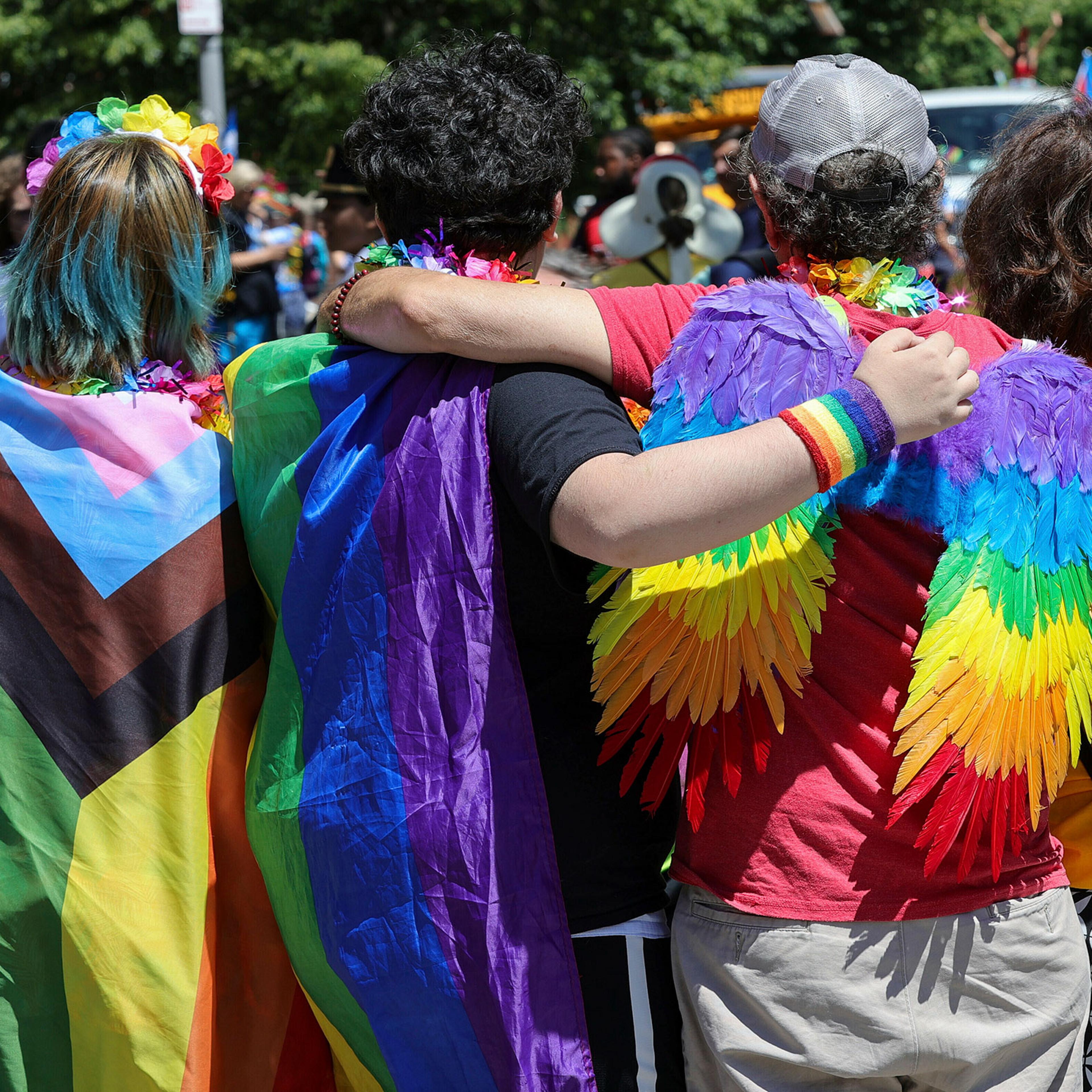 Attendees at the Queens Pride Parade in Jackson Heights, New York, June 5, 2022.
