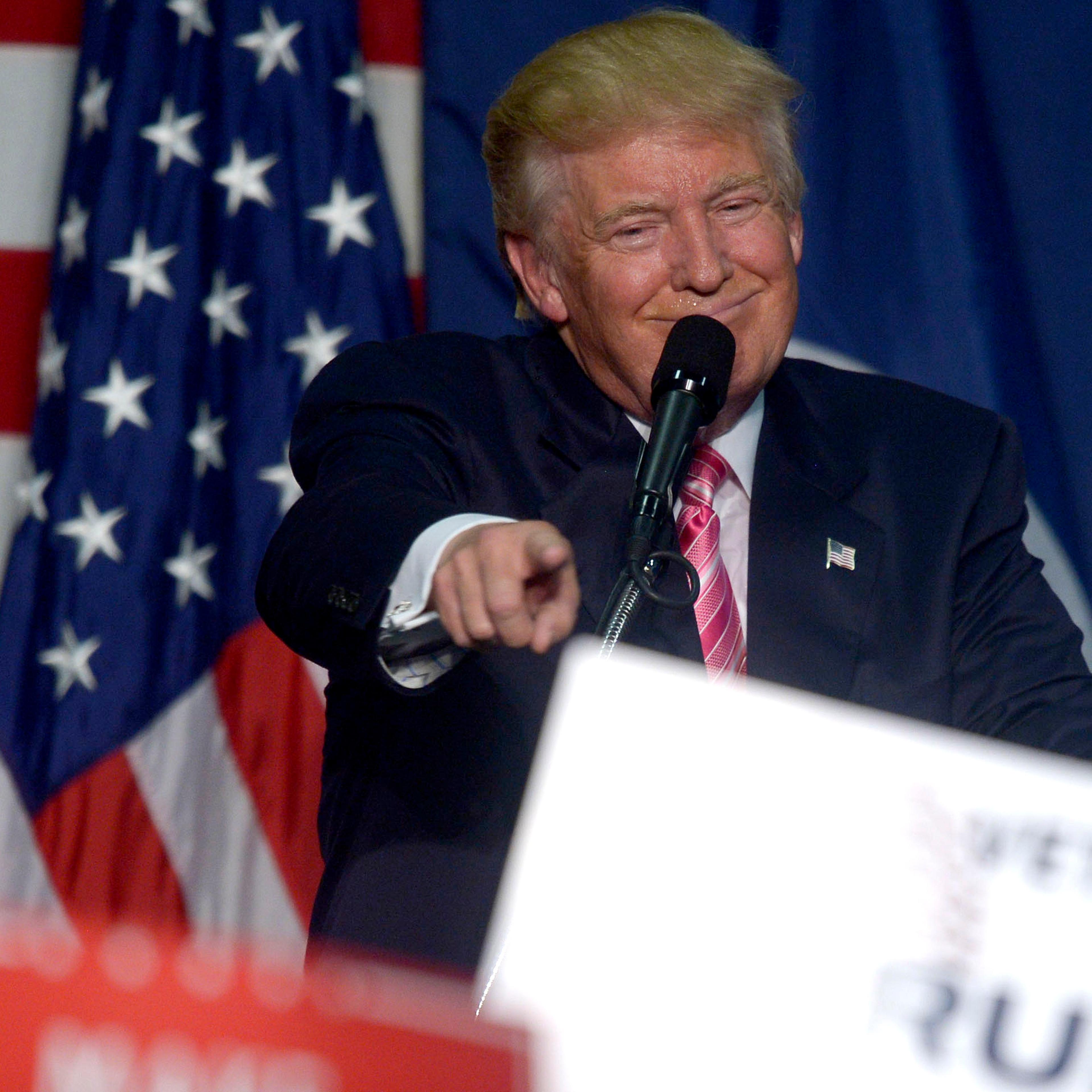 GOP nominee Donald Trump holds a rally in Fredricksburg, VA on Aug. 20, 2016.