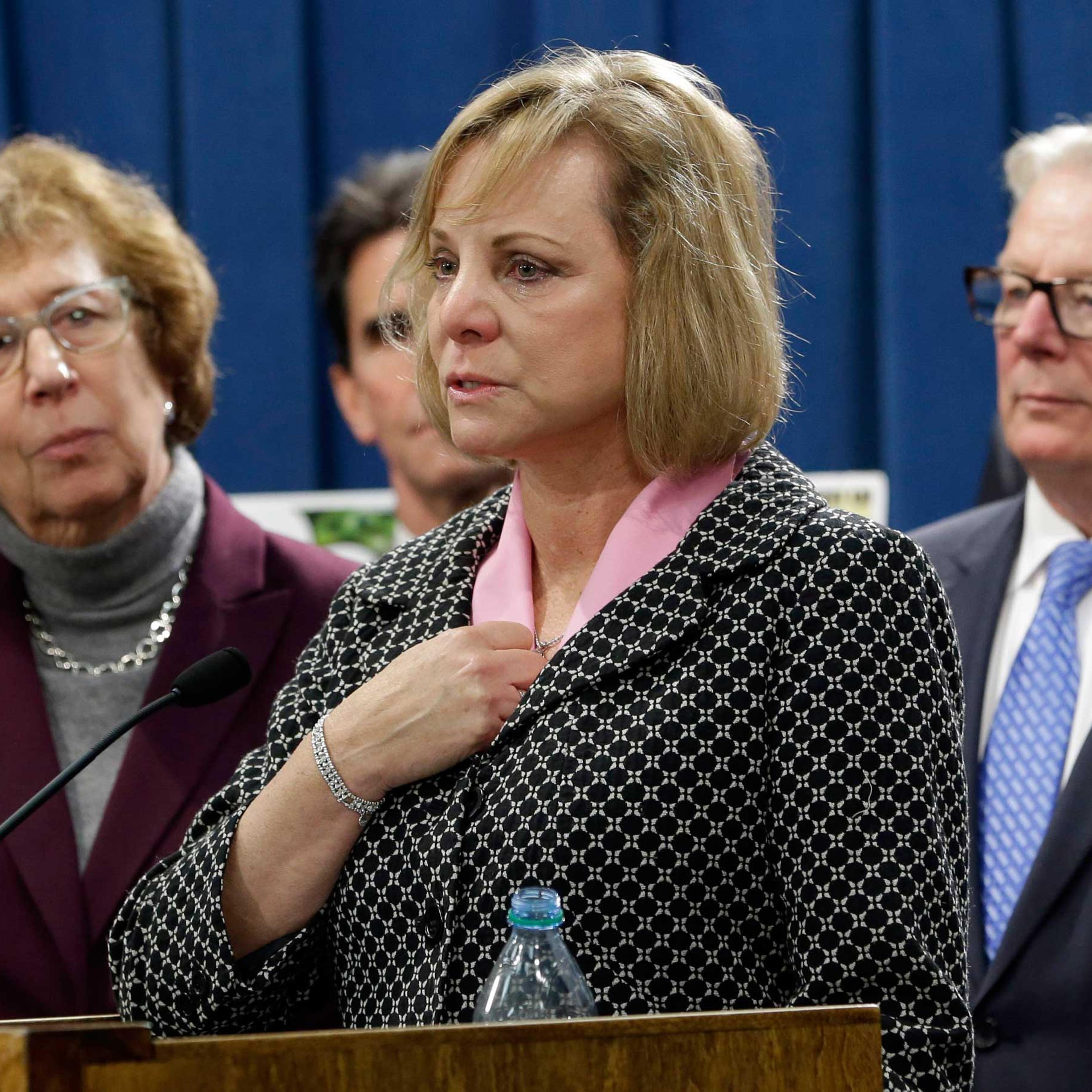 Debbie Ziegler, the mother of Brittany Maynard, speaks in support of proposed legislation allowing doctors to prescribe life-ending medication to terminally ill patients during a news conference at the Capitol, Jan. 21, 2015, in Sacramento, Calif.