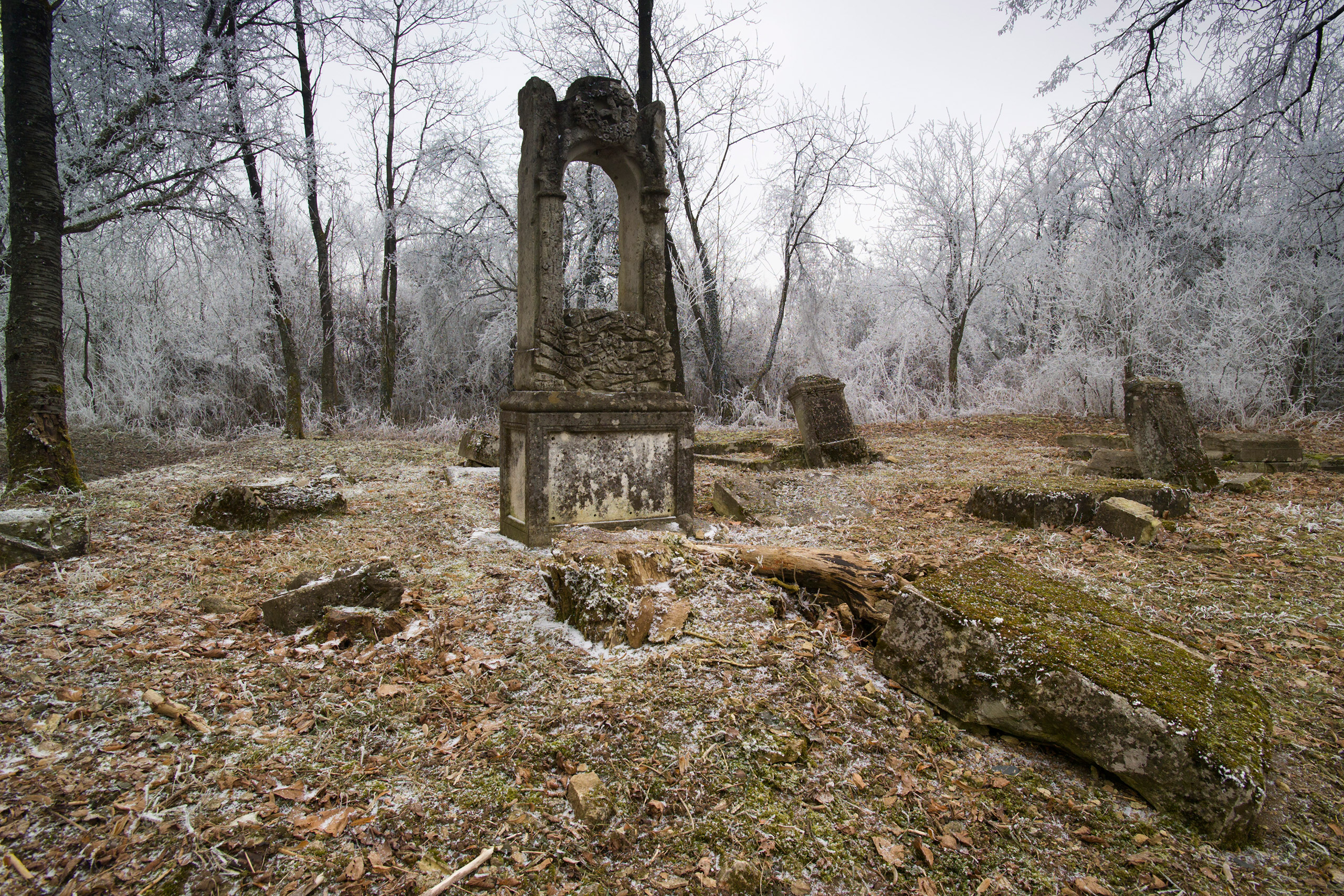 Church-yard of old village of Fey-en-Haye on the outskirts of Bois le Pretre.