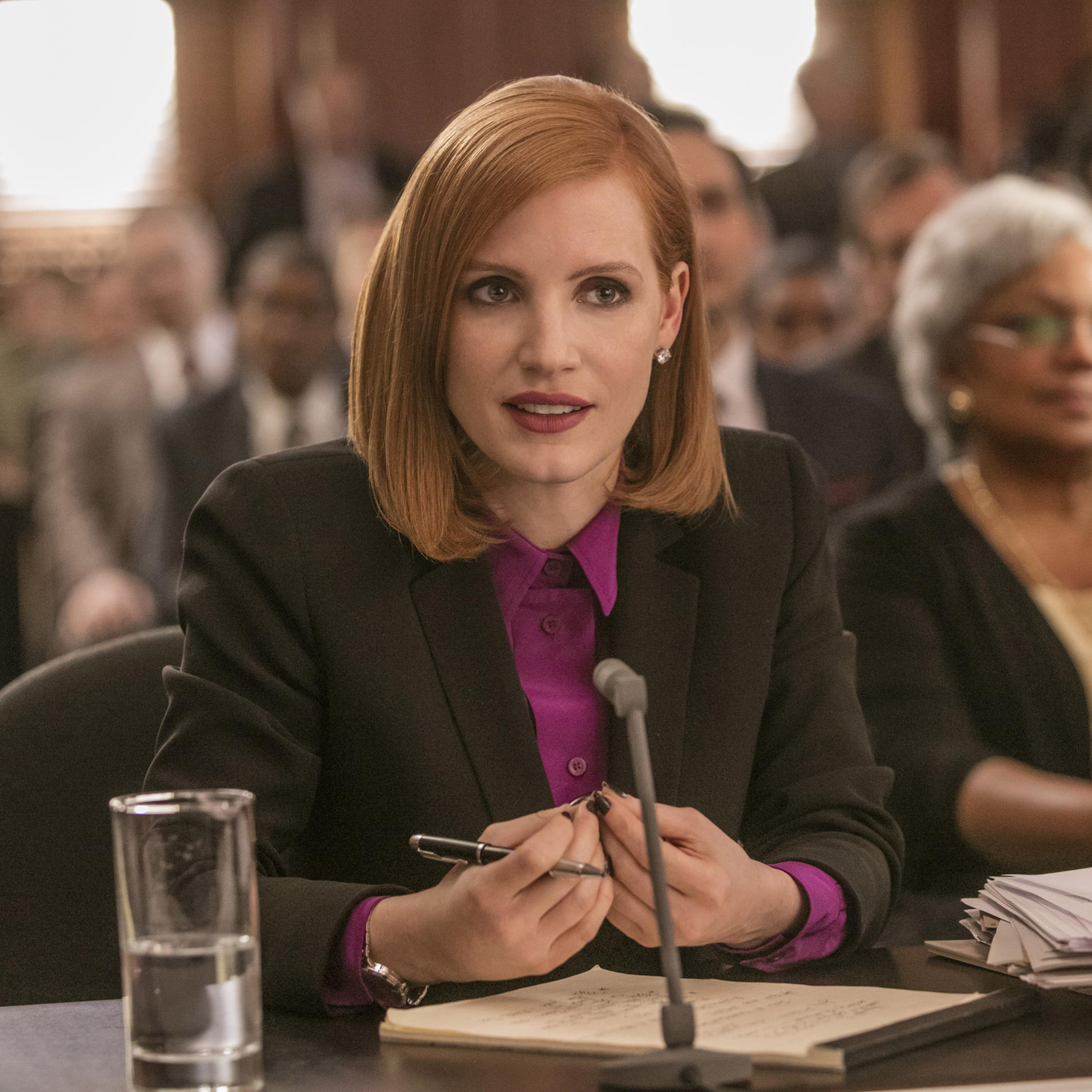 Jessica Chastain in Miss Sloane.