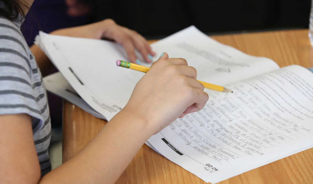 Student takes NYS English exam in 2019