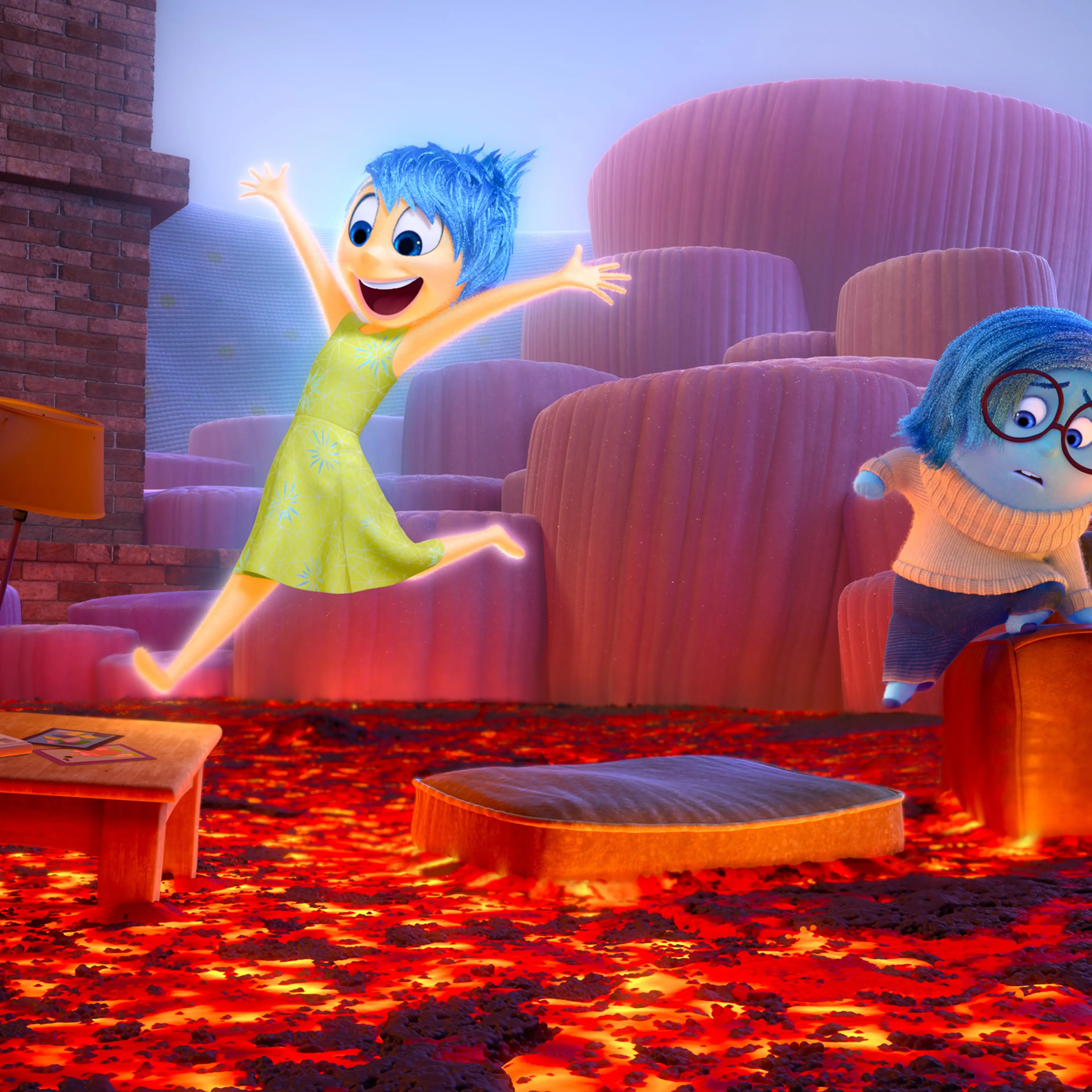 Joy and Sadness represent two of the emotions clashing in a little girl’s mind.