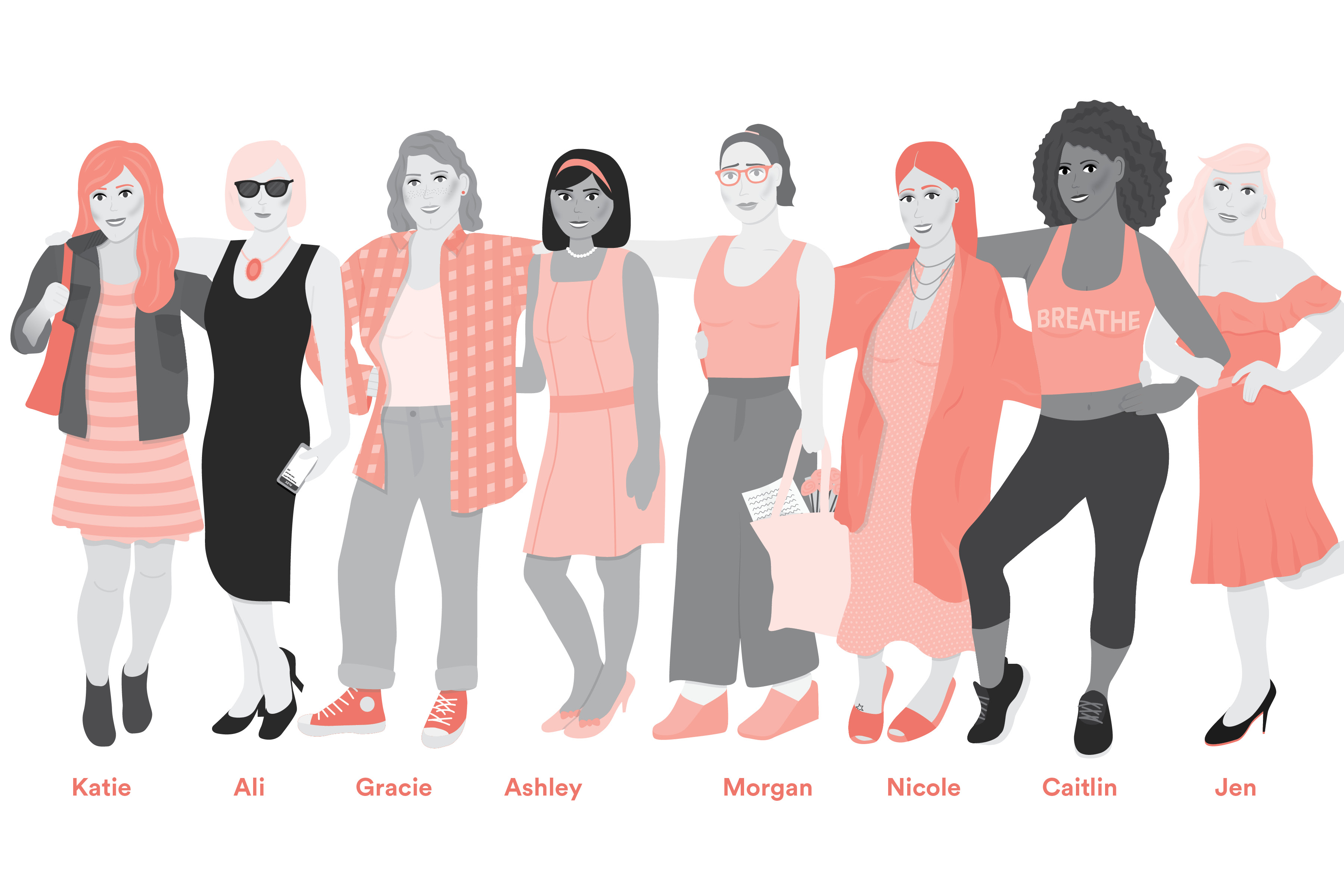 Illustration by Carolyn Bahar from the book, 'Hey, Ladies!'