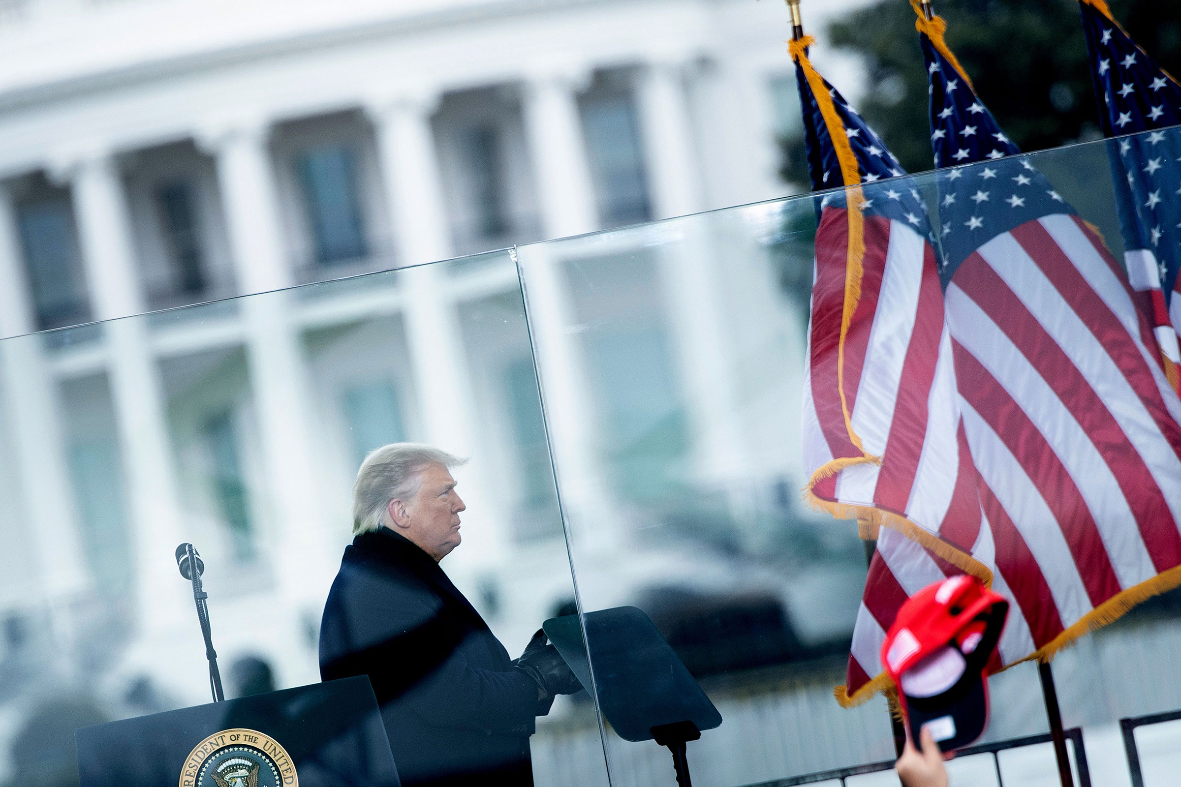 Then President Donald Trump speaks to supporters from The Ellipse near the White House on Jan. 6, 2021.