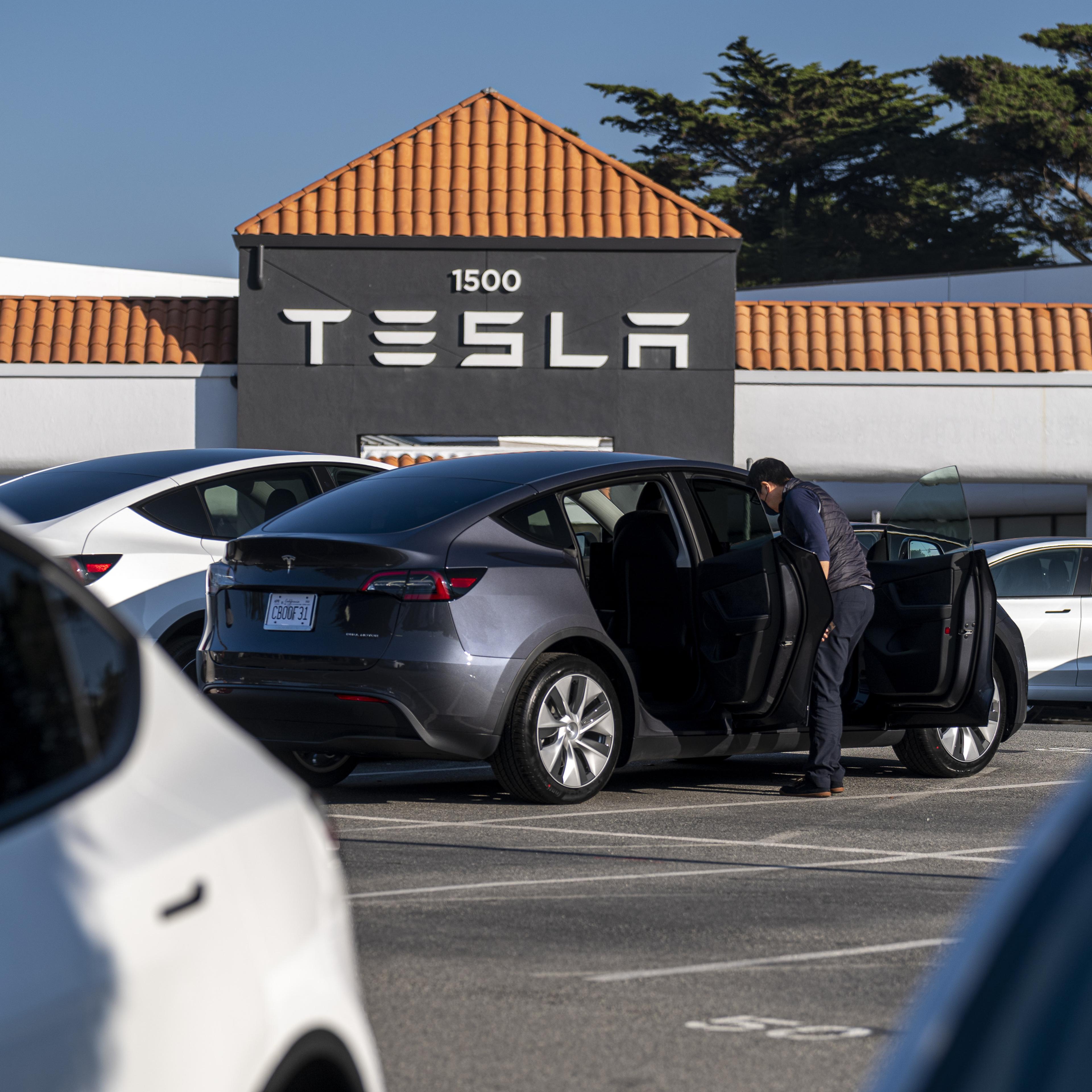 A Tesla dealership in Colma, Calif. on Jan. 26, 2022.