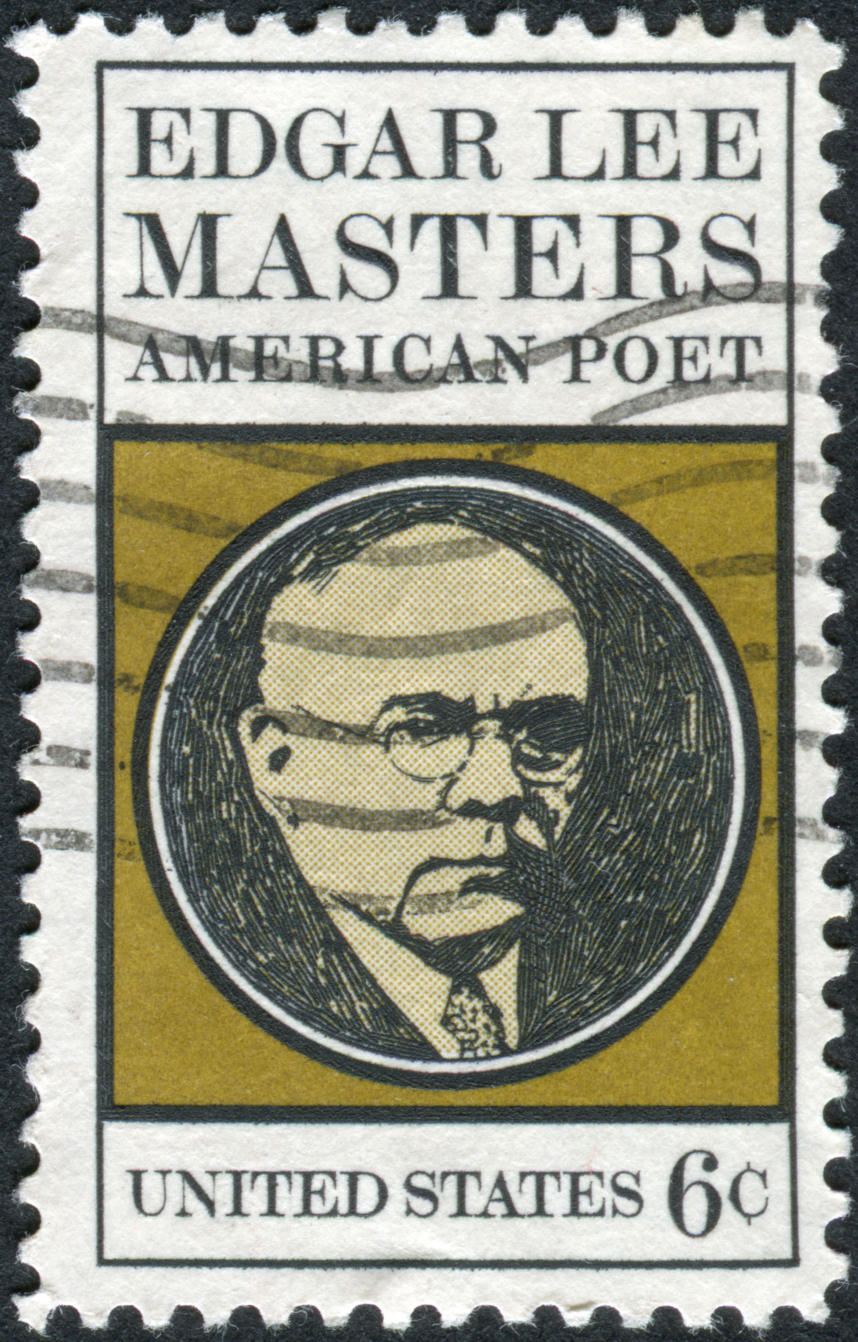 USA - CIRCA 1970: A postage stamp printed in USA, shows Edgar Lee Masters (1869-1950), Poet, circa 1970