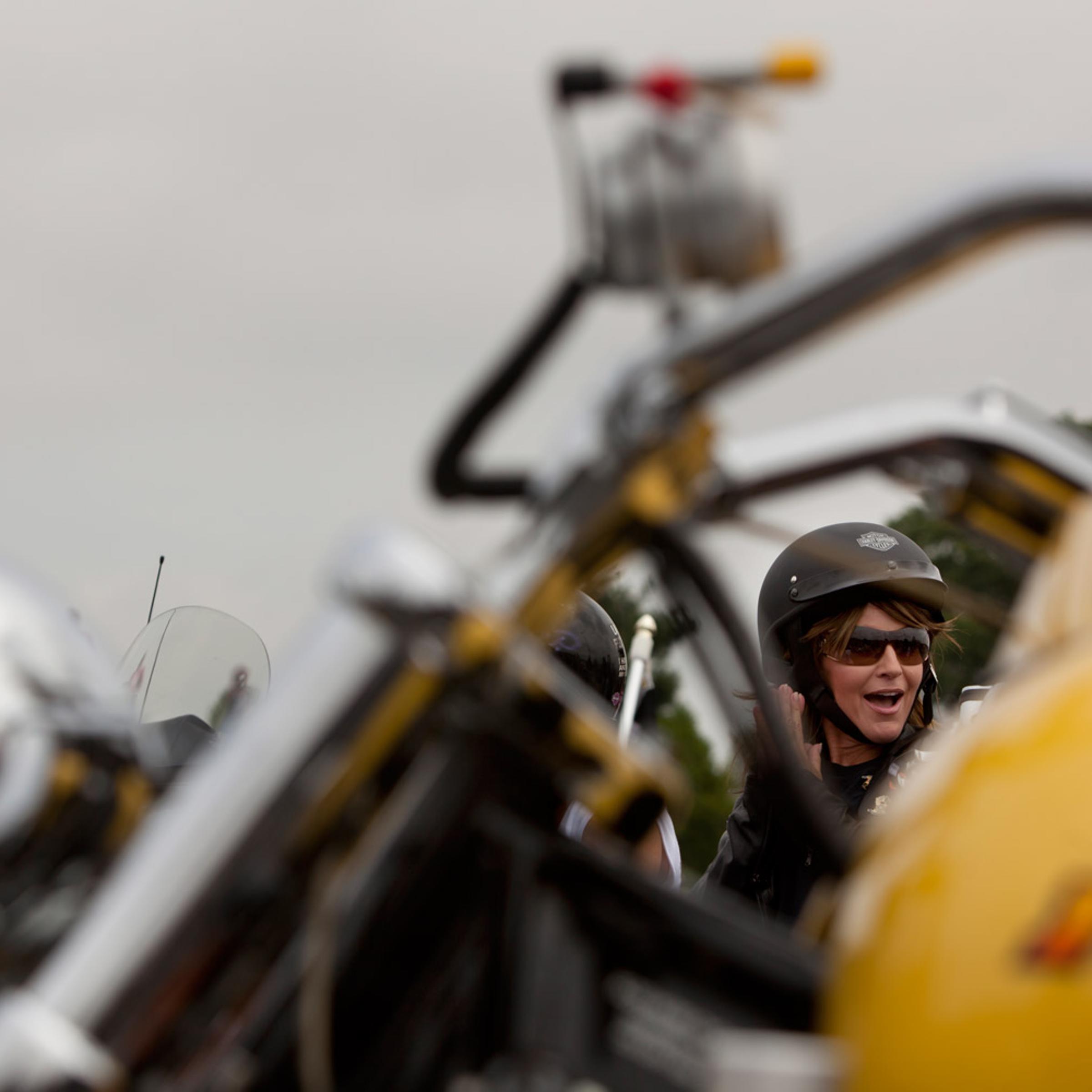 Sarah Palin, former GOP vice presidential candidate and Alaska governor, at the annual Rolling Thunder Memorial Day rally in which tens of thousands of motorcyclists ride through the nation's capital to honor US war veterans.
May 29, 2011