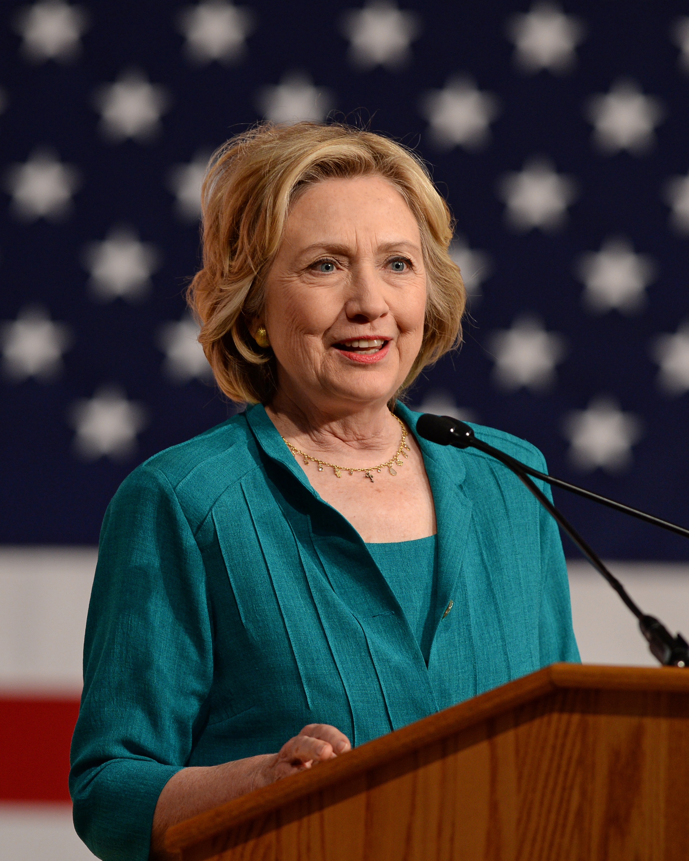 Former First Lady and Secretary Of State Hillary Rodham Clinton speaks during a campaign stop at Florida International University on July 31, 2015 in Miami, Florida.
