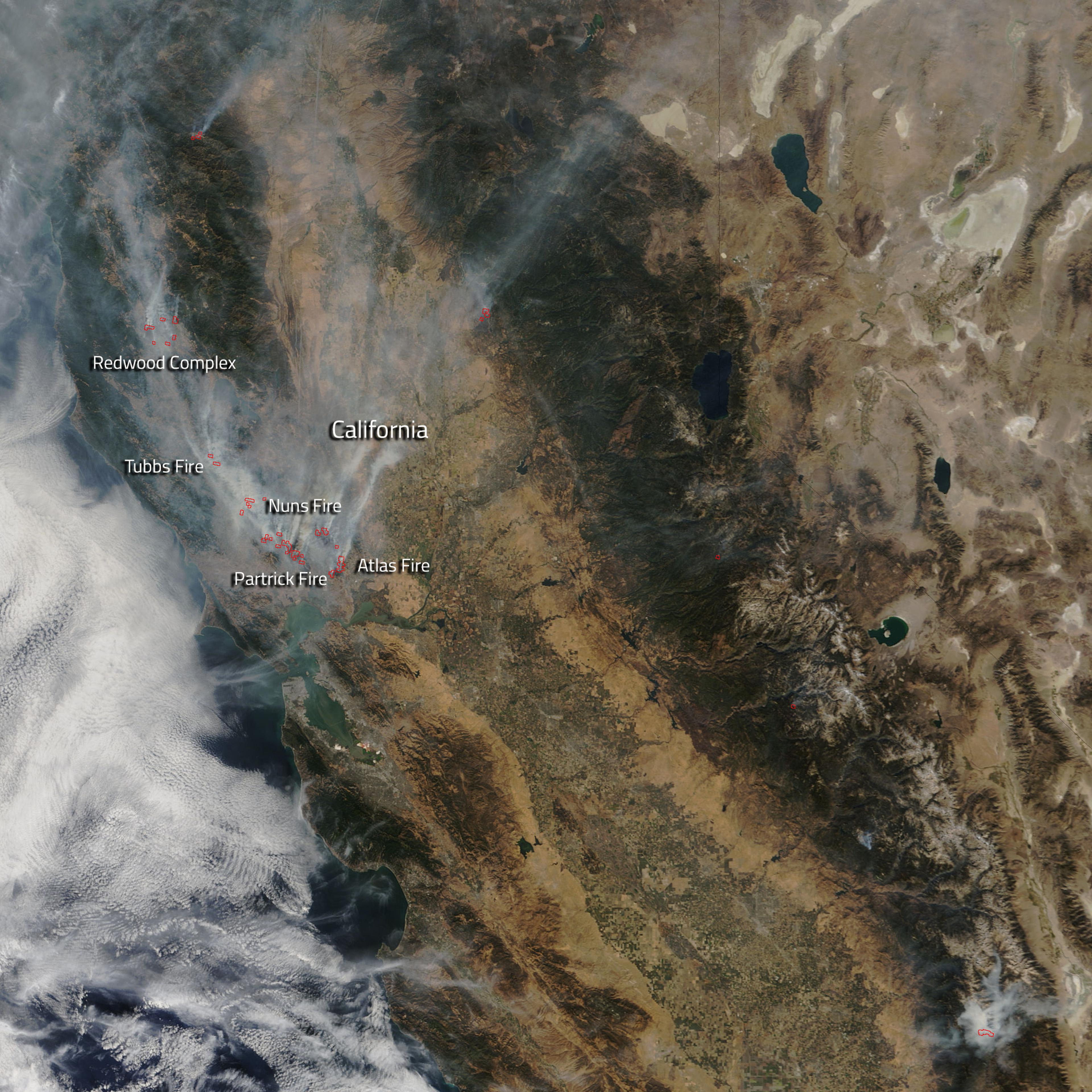 california wildfires from space nasa