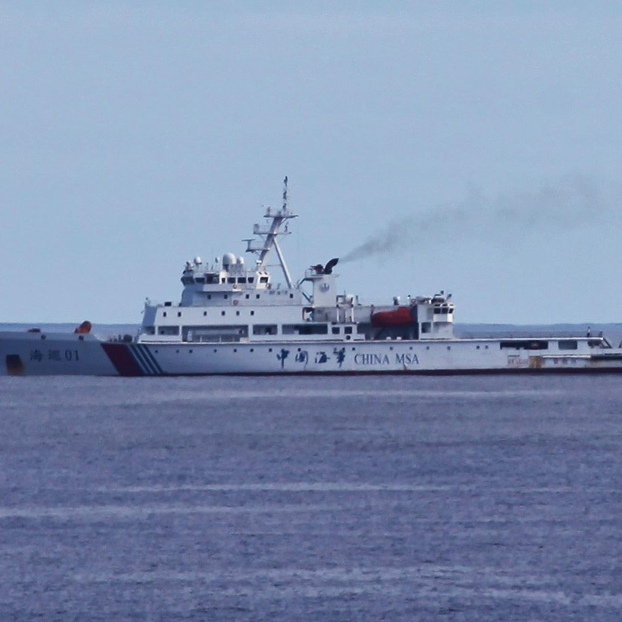 Chinese patrol ship Haixun 01 is pictured during a search for the missing Malaysia Airlines MH370, in the south Indian Ocean