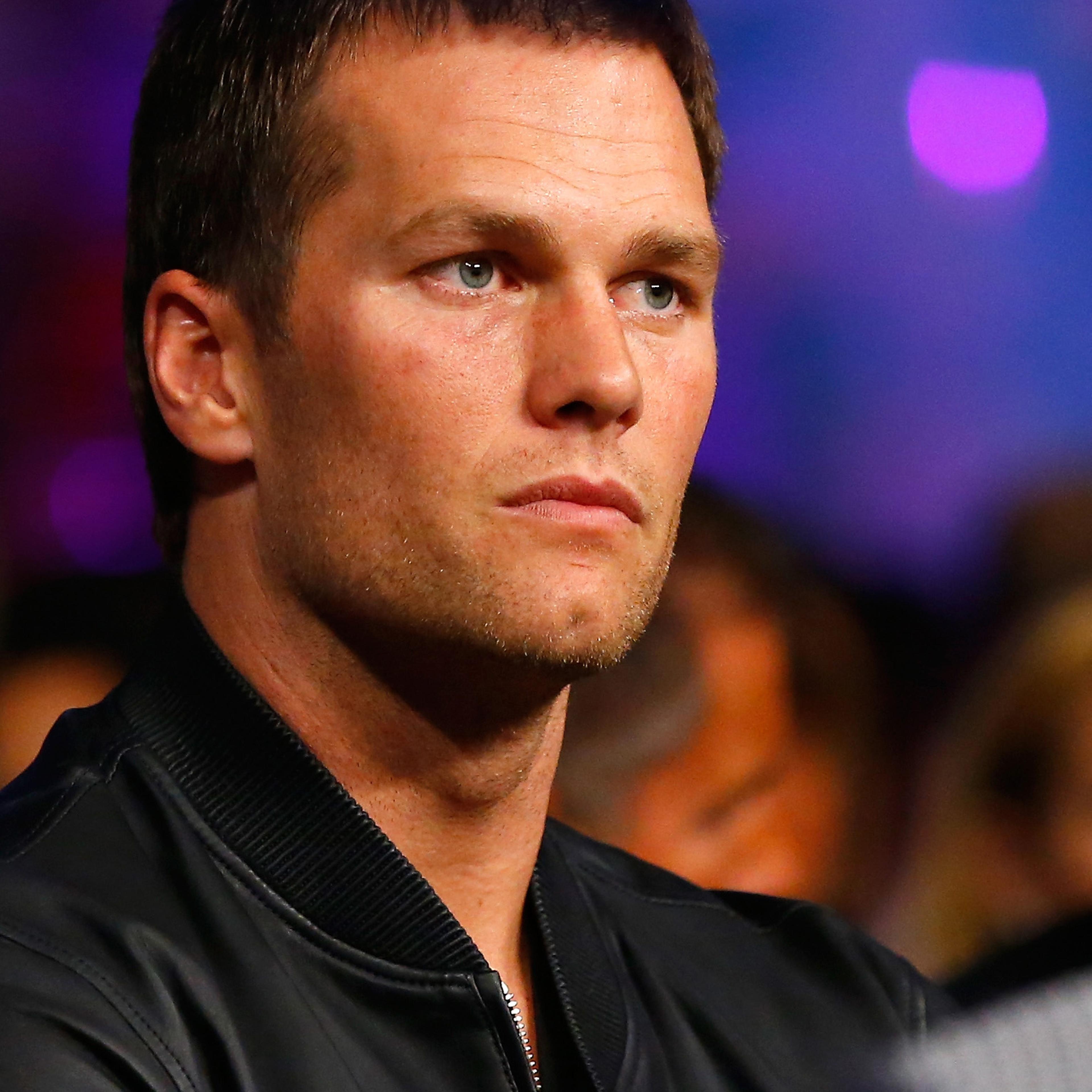 Quarterback Tom Brady attends the welterweight unification championship bout between Floyd Mayweather Jr. and Manny Pacquiao on May 2, 2015 at MGM Grand Garden Arena in Las Vegas.