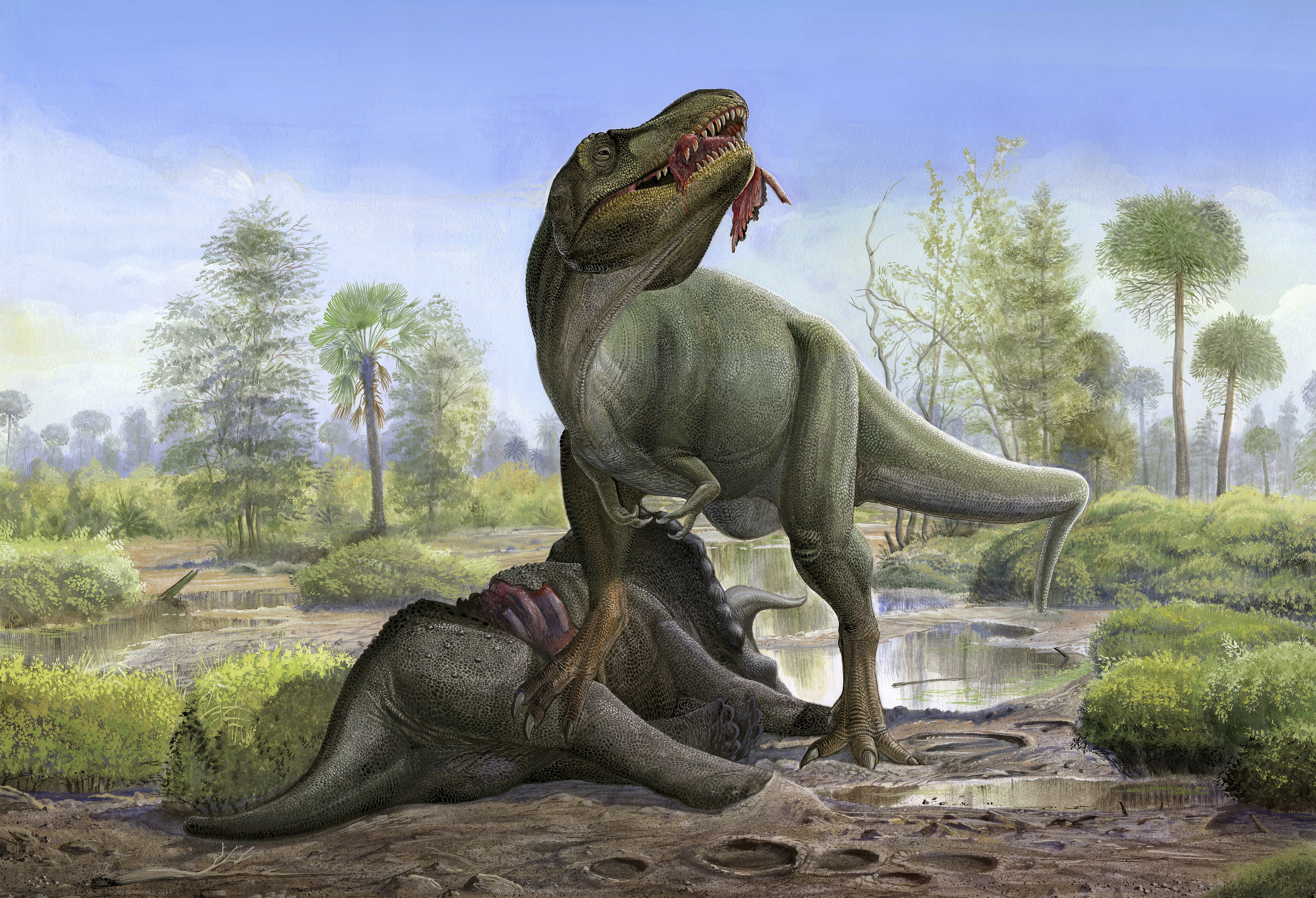 t rex eats triceratops