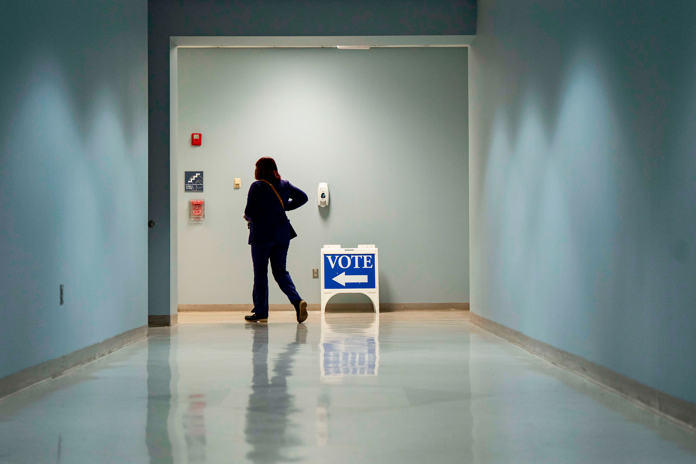 An early voting station in North Carolina, Oct. 17