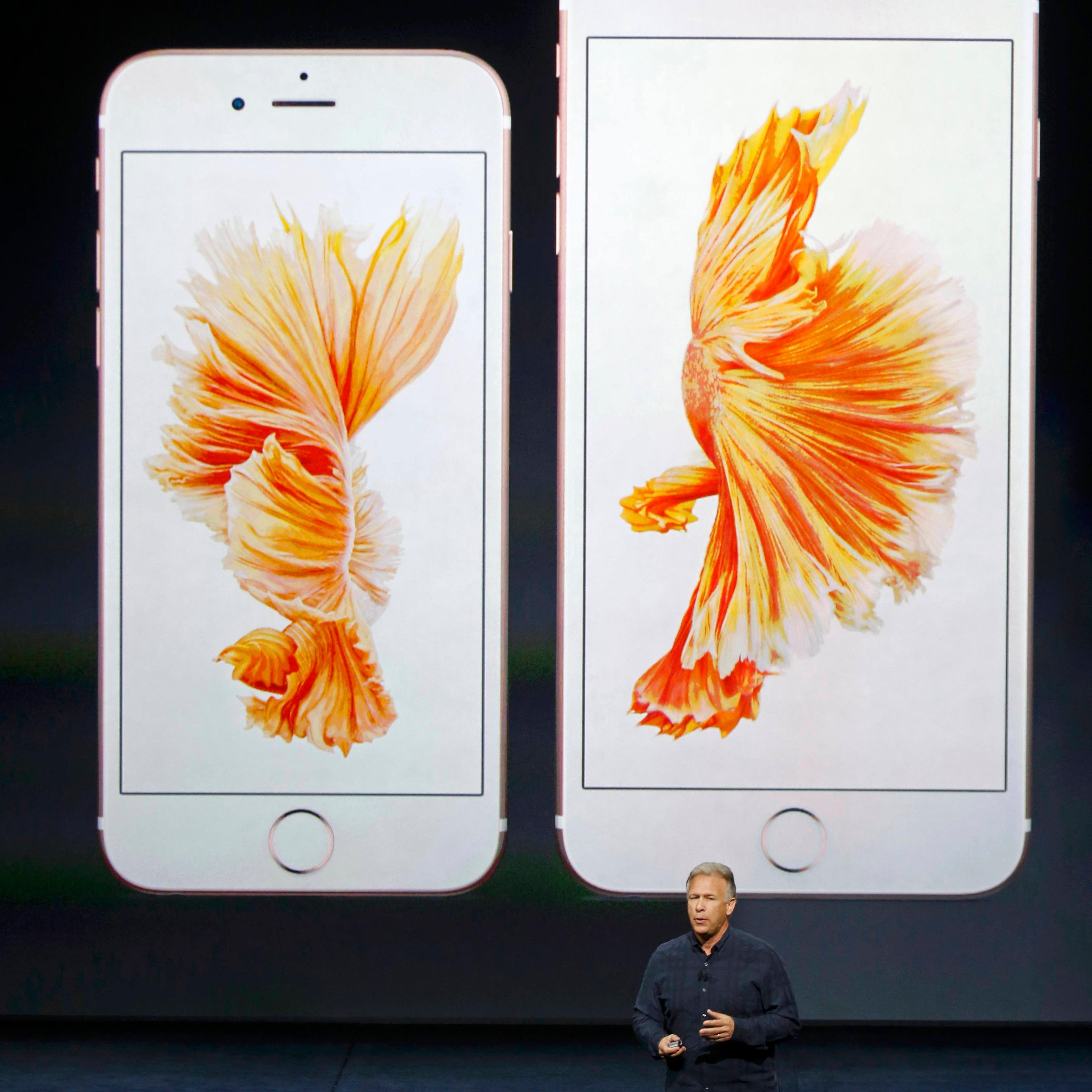 Phil Schiller speaks about the new iPhone 6s and iPhone 6s Plus during an Apple media event in San Francisco, California
