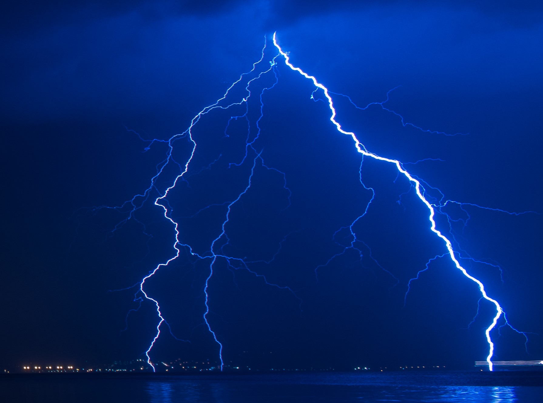 Lightnings over the sky in Turkey's Hatay