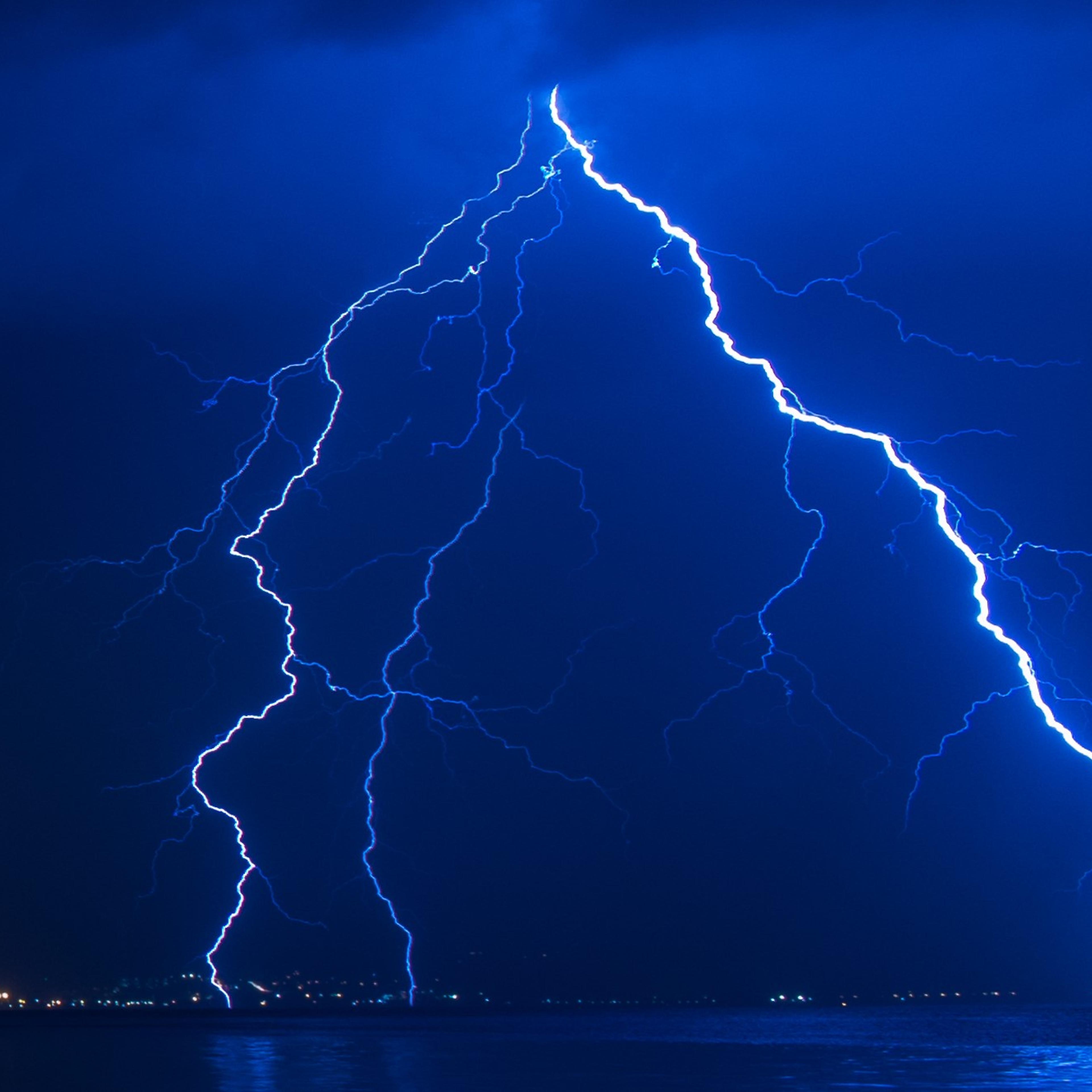Lightnings over the sky in Turkey's Hatay