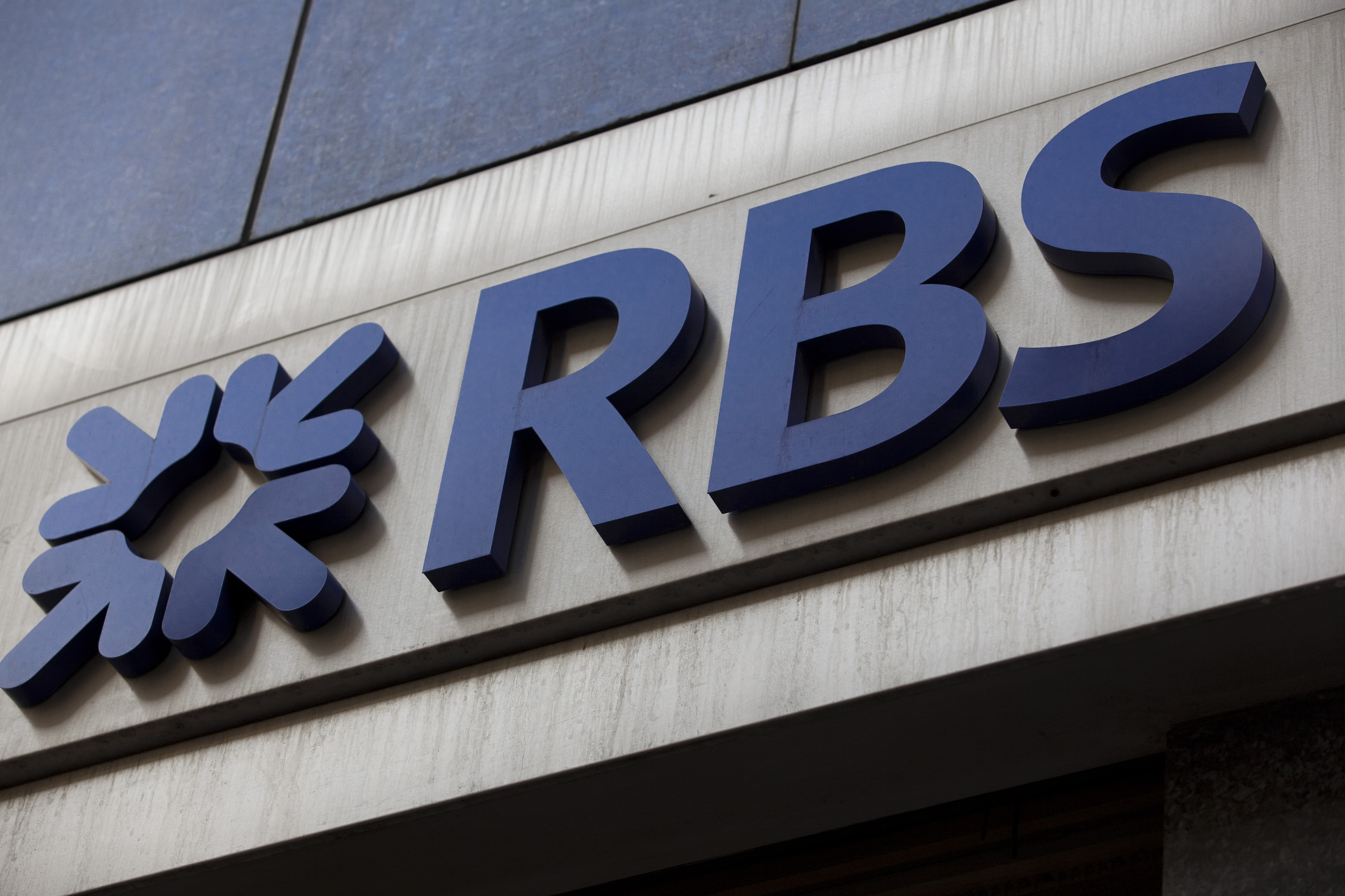 The RBS logo outside a branch in London.