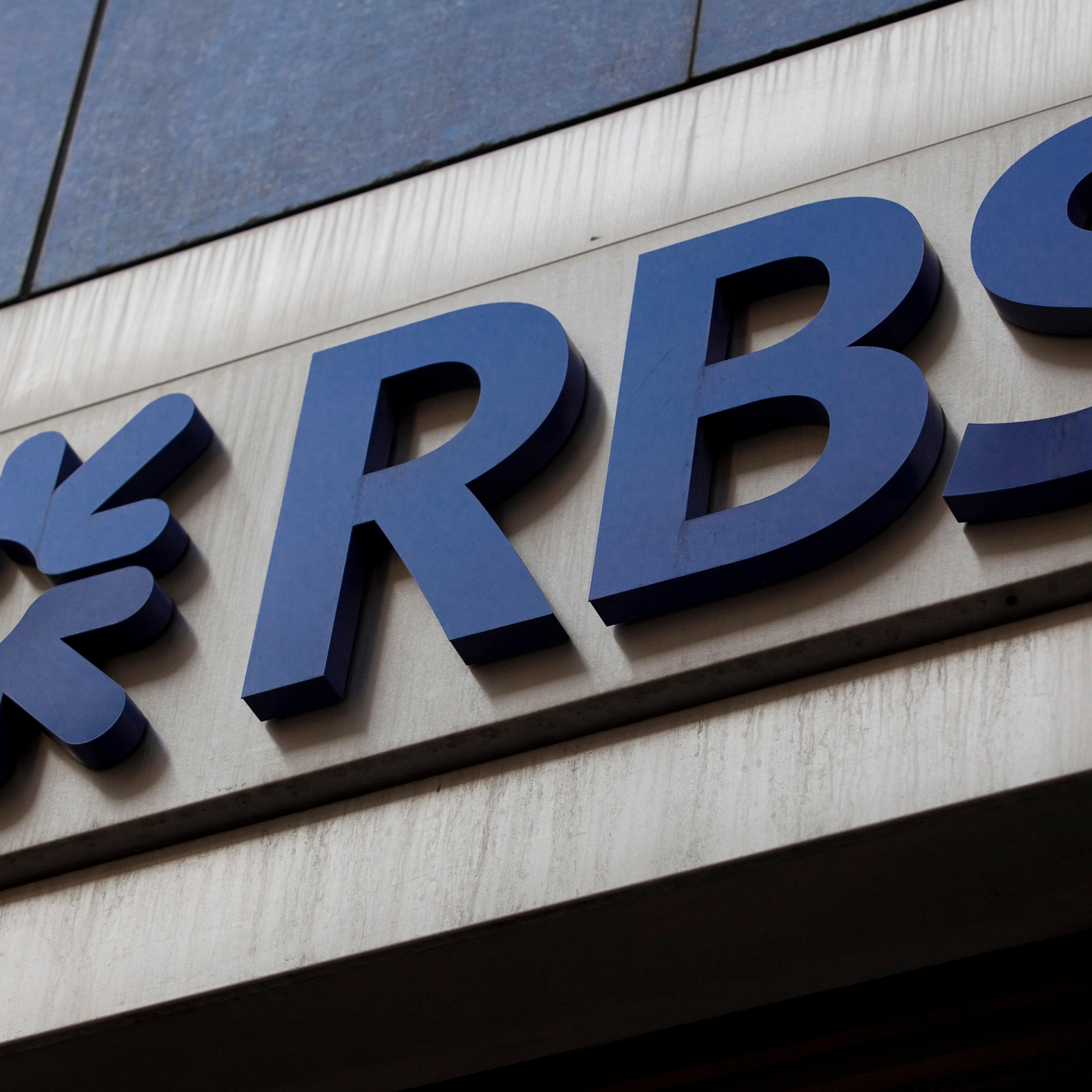 The RBS logo outside a branch in London.