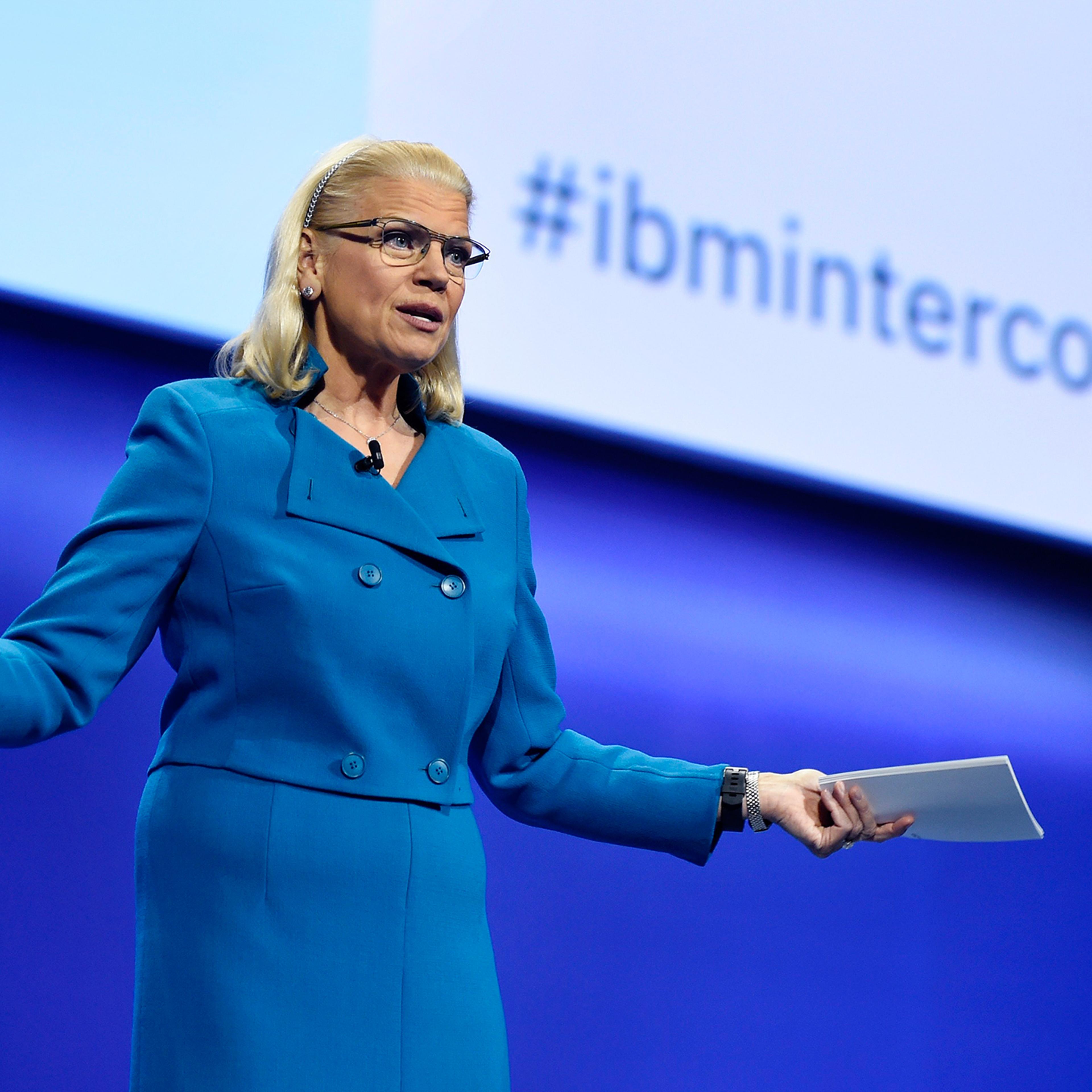 Ginni Rometty, chief executive officer of IBM, speaks during the IBM InterConnect 2017