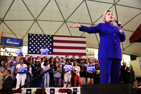 Democratic presidential candidate Hillary Clinton speaks at a rally on June 1, 2016 in Newark, New Jersey.