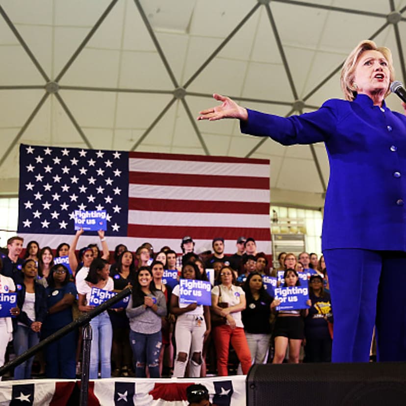 Democratic presidential candidate Hillary Clinton speaks at a rally on June 1, 2016 in Newark, New Jersey.