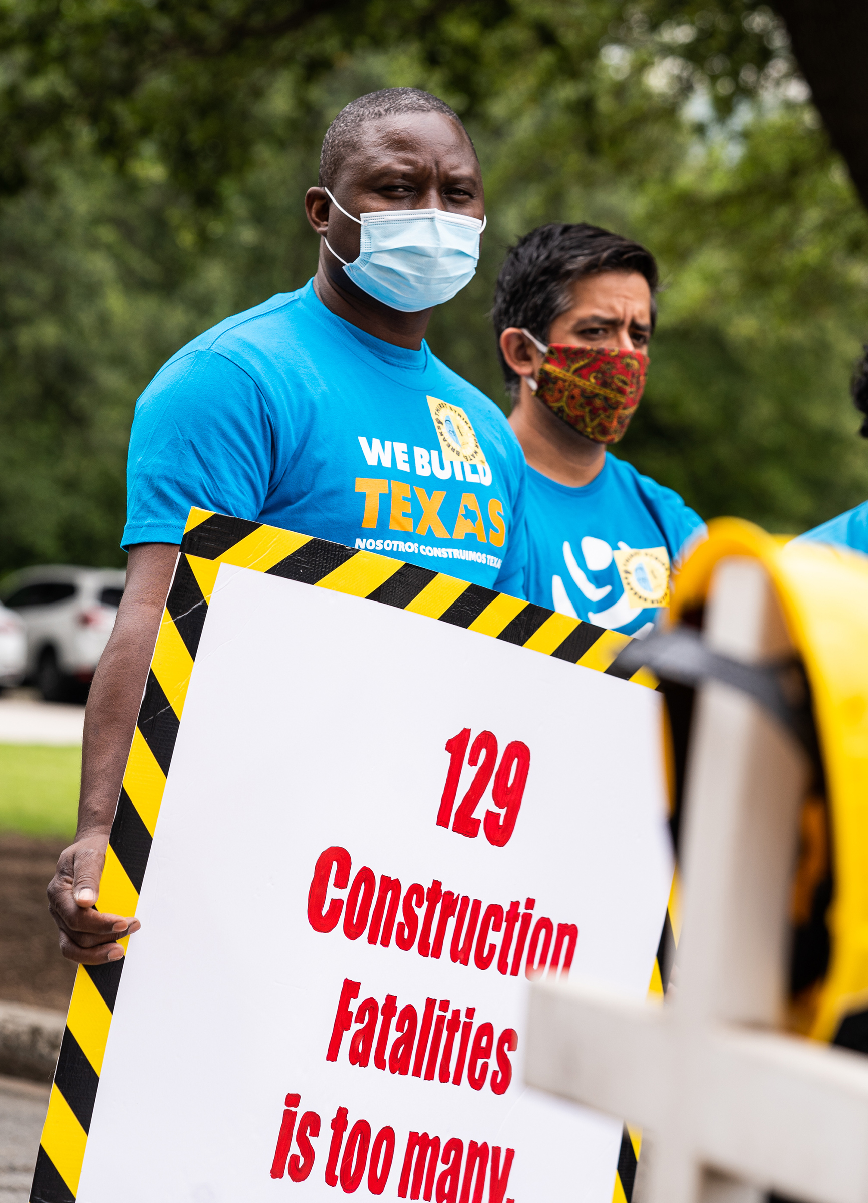 Candido Batiz Alvarez, left, a construction worker in Houston, helped push for Harris County to create an essential workers board to give low-wage workers a voice in policies that would protect them in the future.