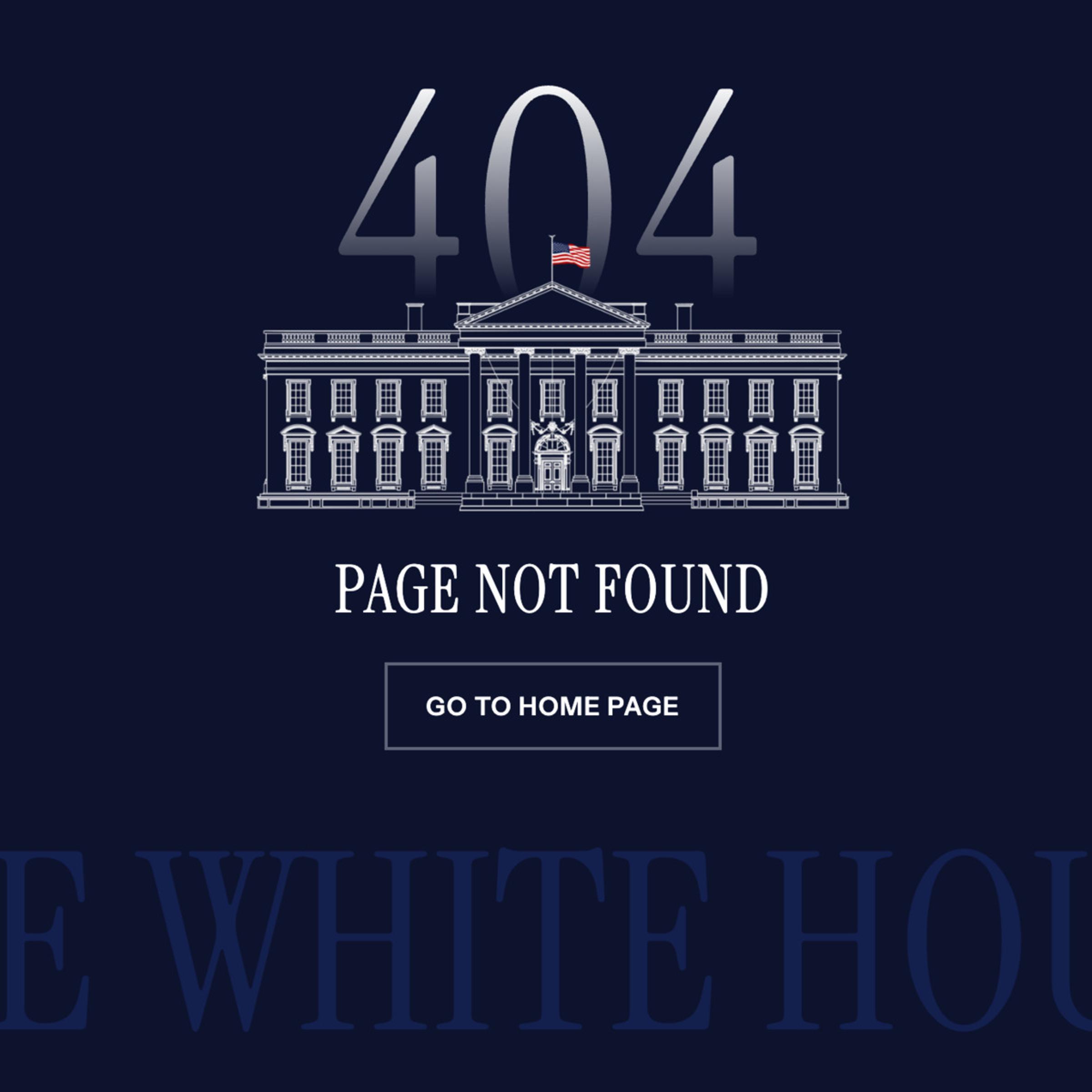 A screenshot of the Spanish-language version of the official White House website shows an "Error 404" message on Jan. 22, 2025.