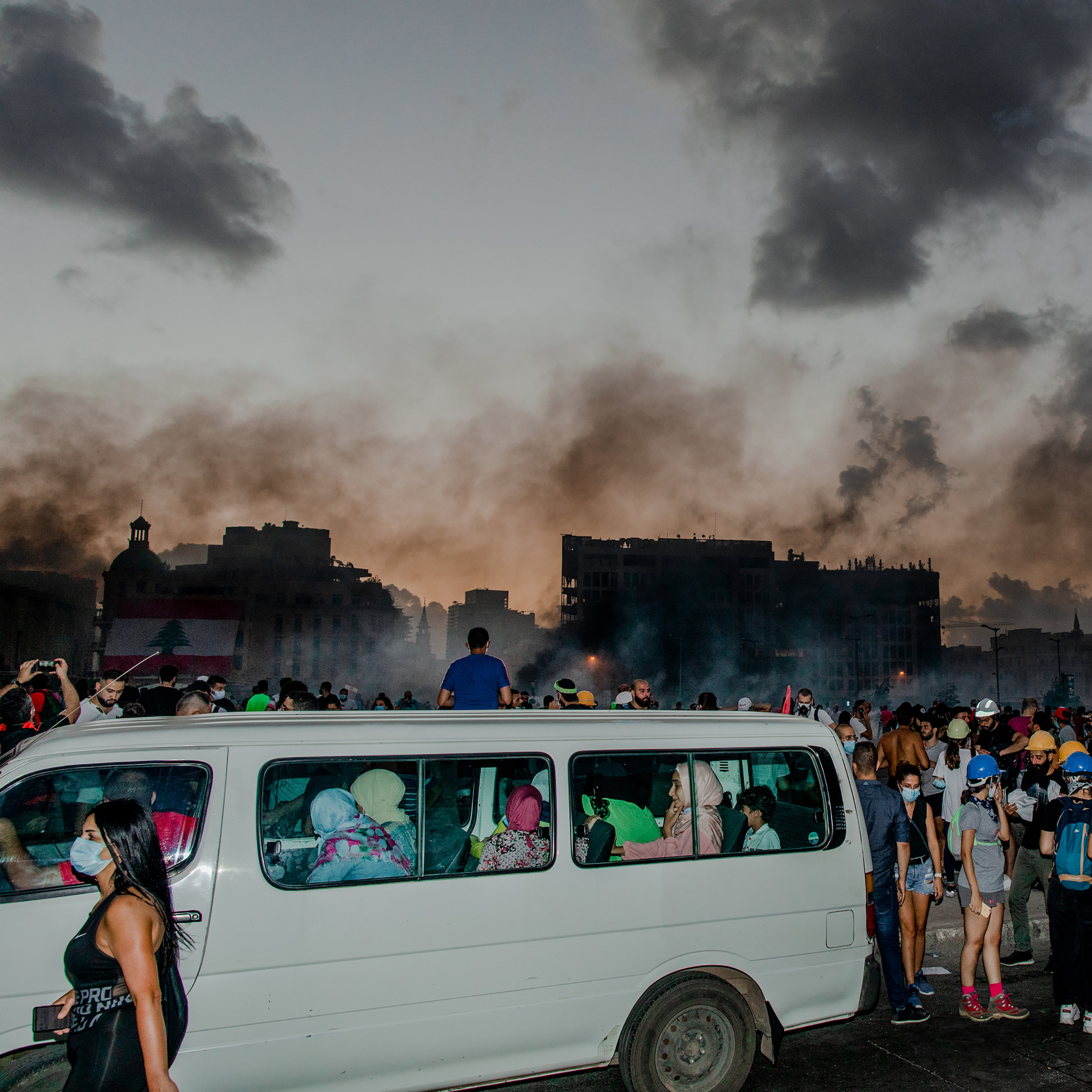 Antigovernment protest in Beirut on Aug. 8, four days after the deadly port explosion.
