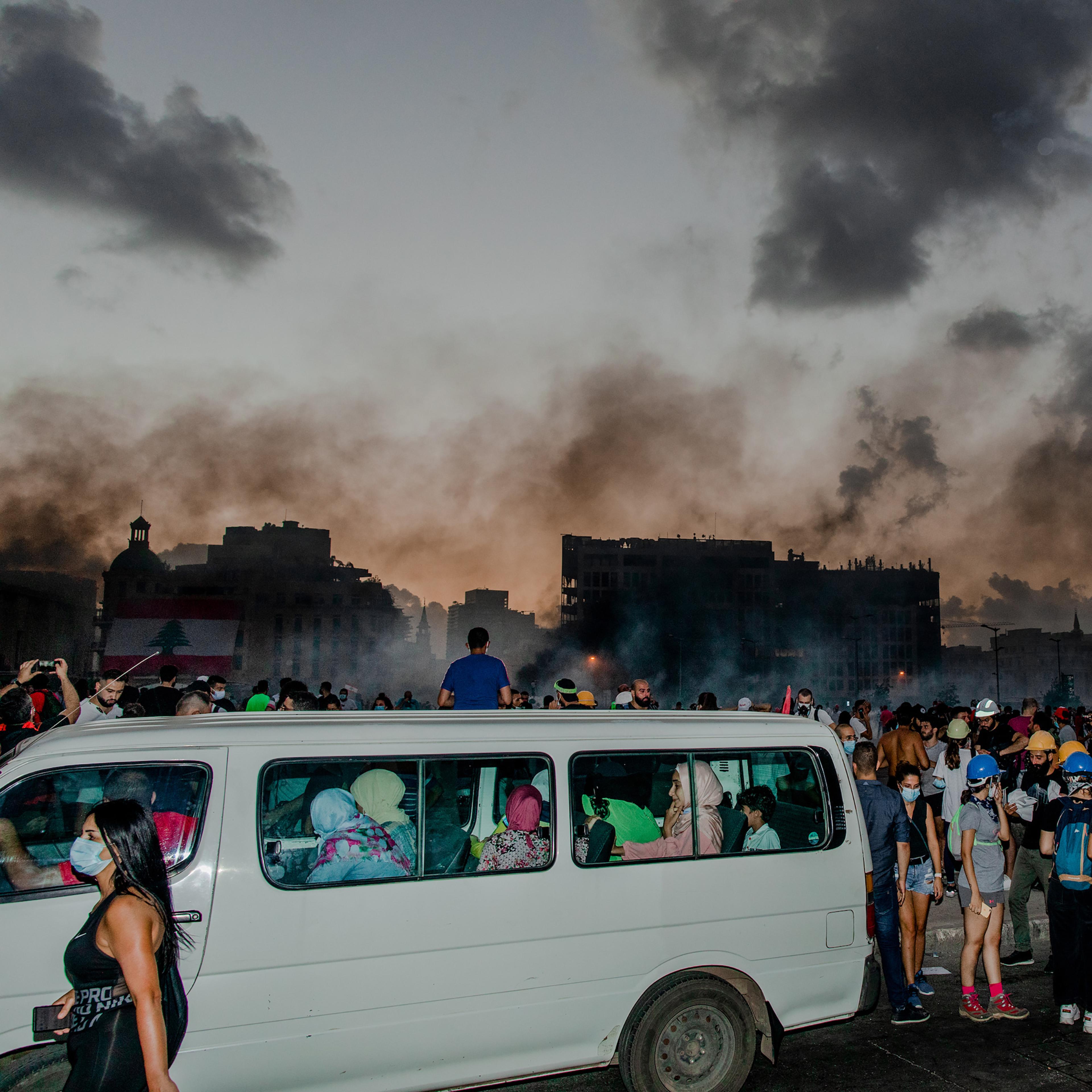 Antigovernment protest in Beirut on Aug. 8, four days after the deadly port explosion.