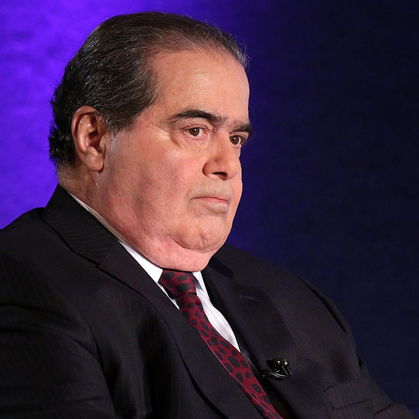 Supreme Court Justice Antonin Scalia waits for the beginning of the taping of "The Kalb Report" on April 17, 2014 at the National Press Club in Washington, DC.