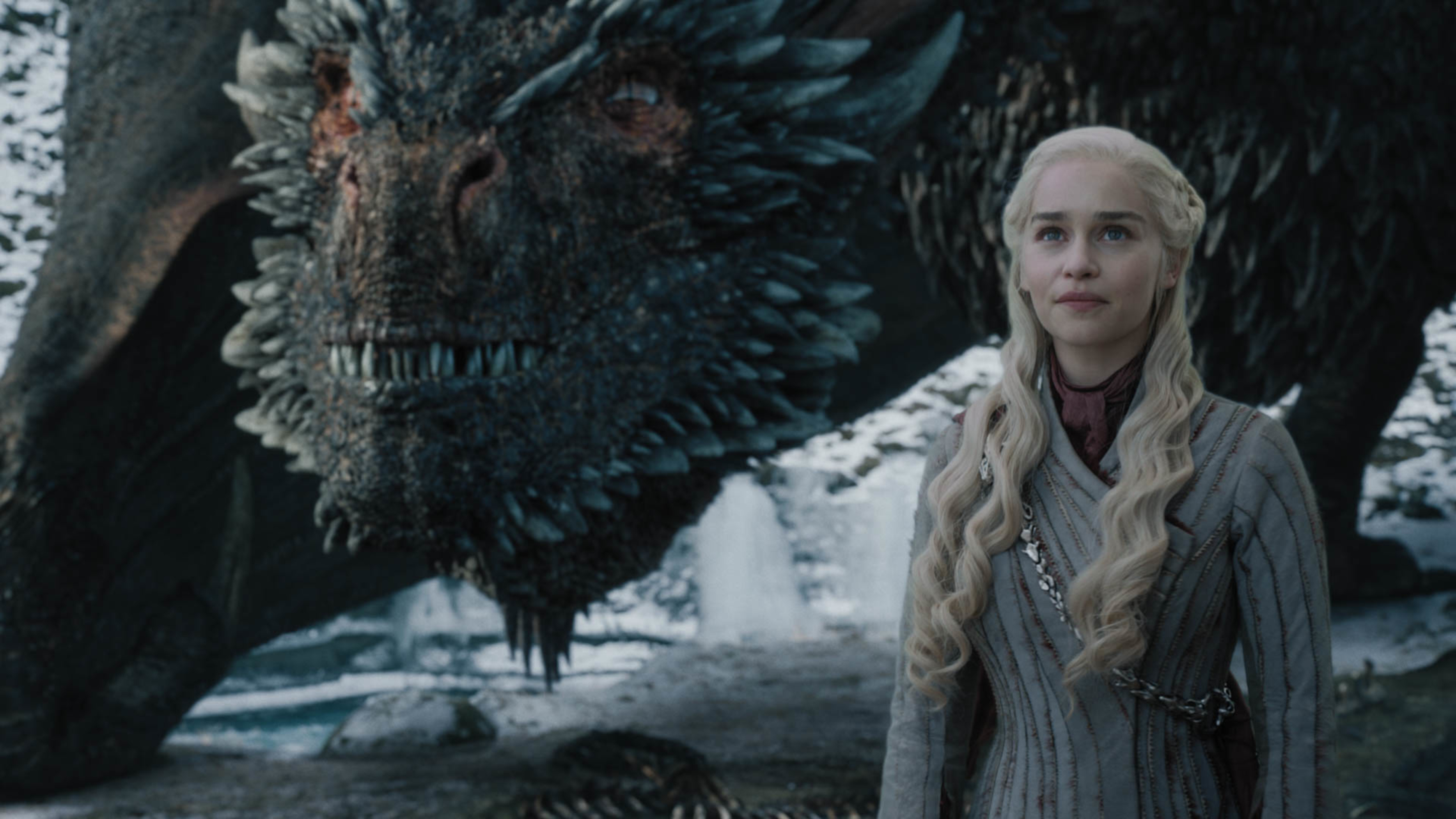 Emilia Clarke as Daenerys Targaryen.