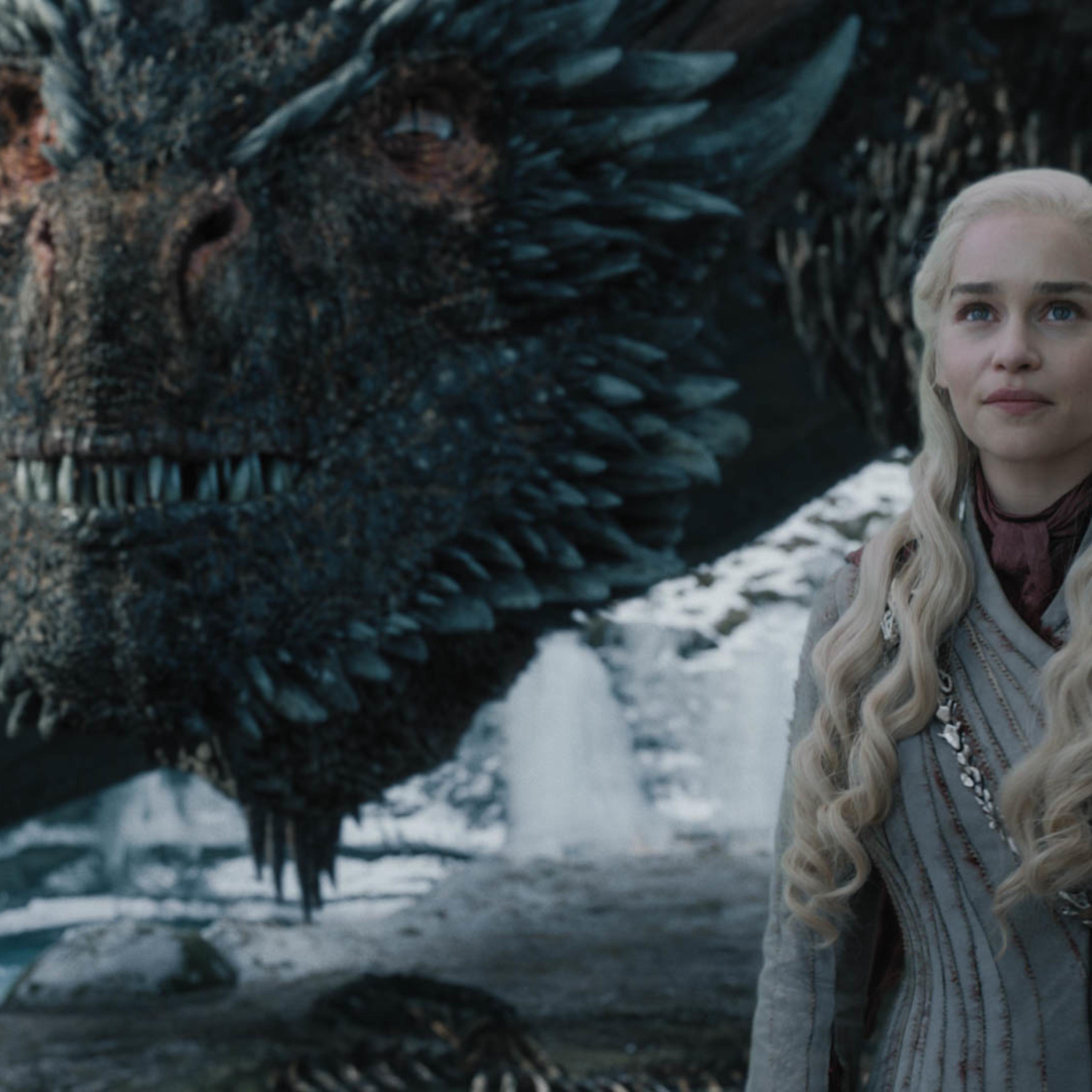 Emilia Clarke as Daenerys Targaryen.