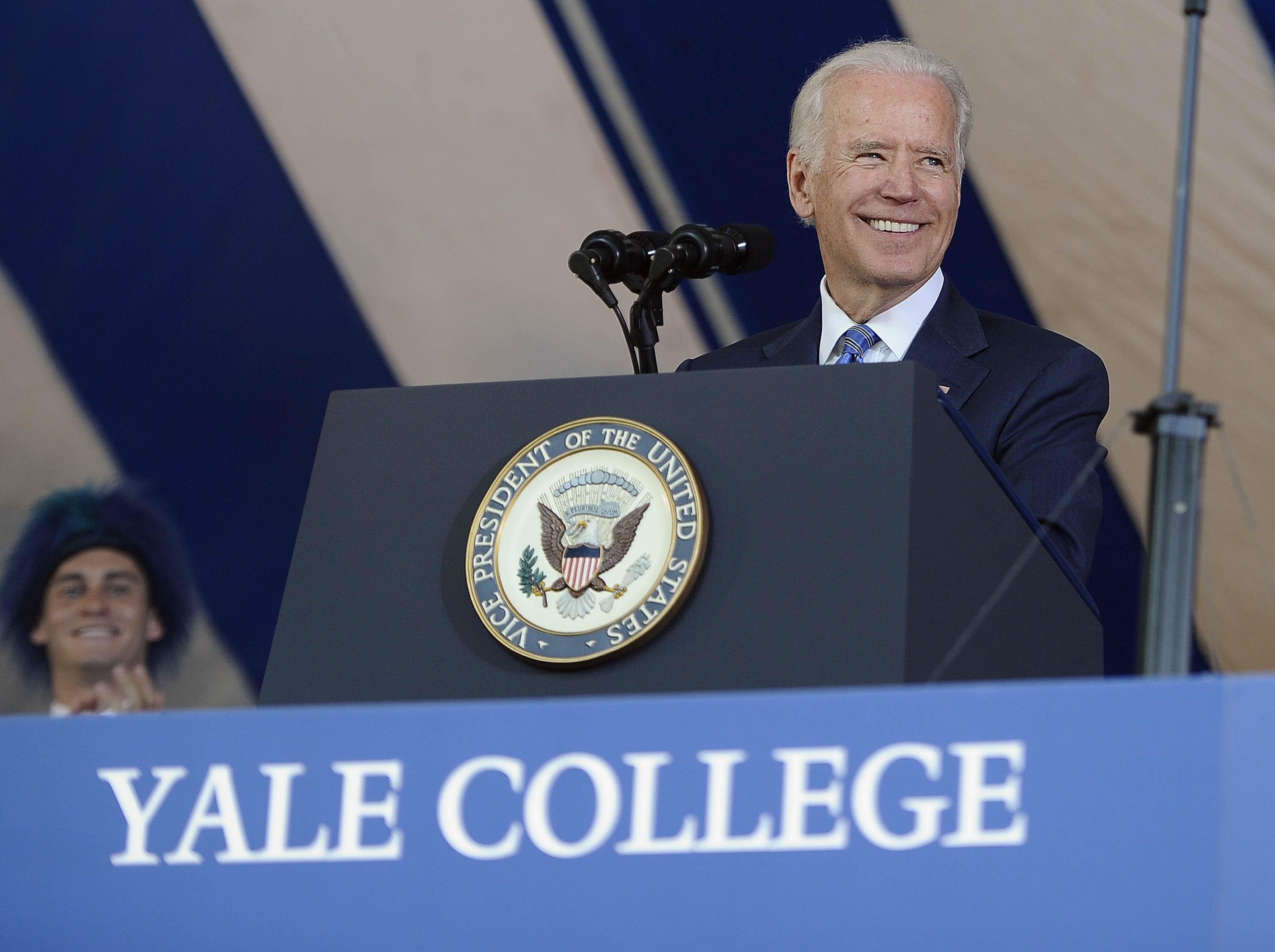 Vice President Joe Biden delivers the Class Day Address at Yale University on May 17, 2015, in New Haven, Conn.