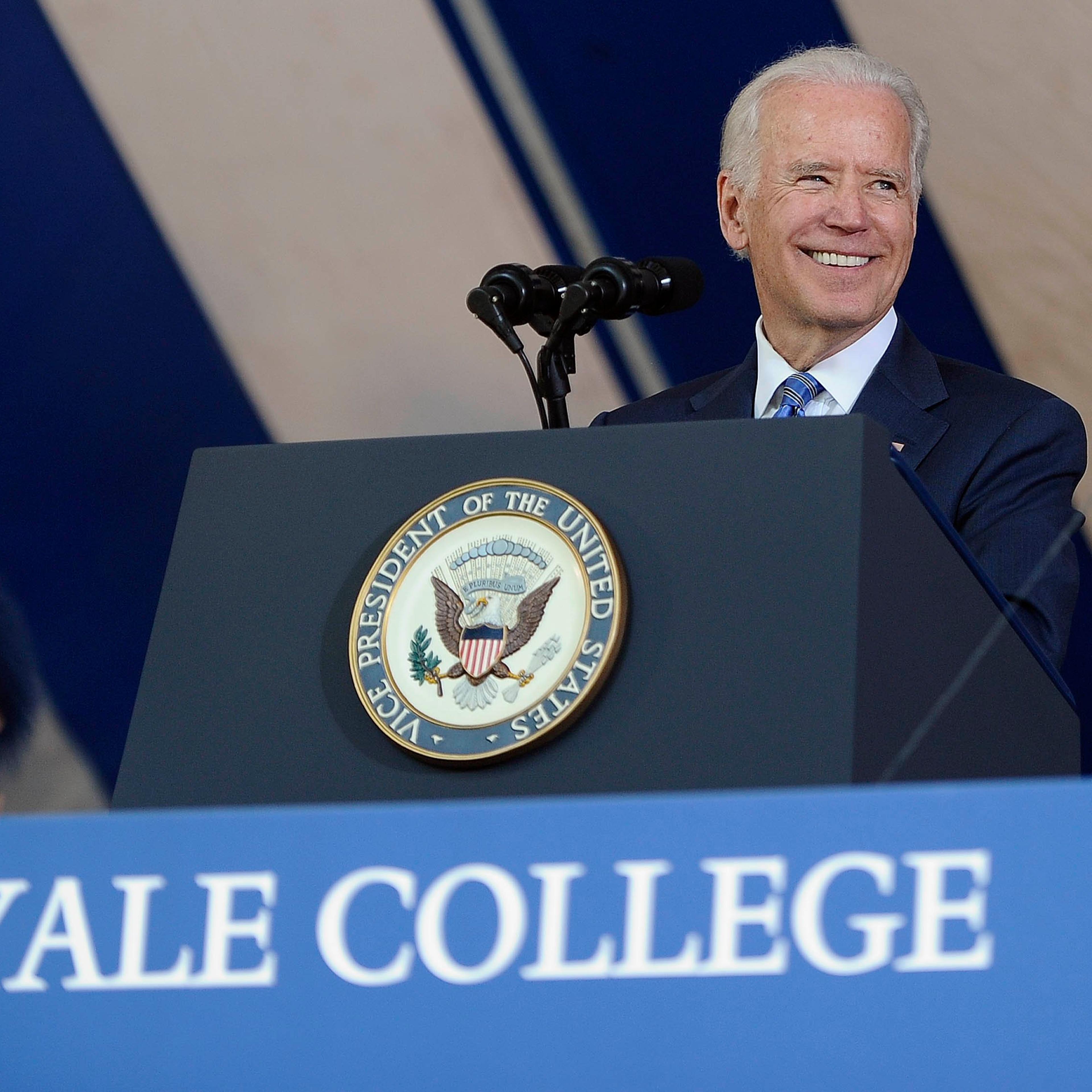 Vice President Joe Biden delivers the Class Day Address at Yale University on May 17, 2015, in New Haven, Conn.