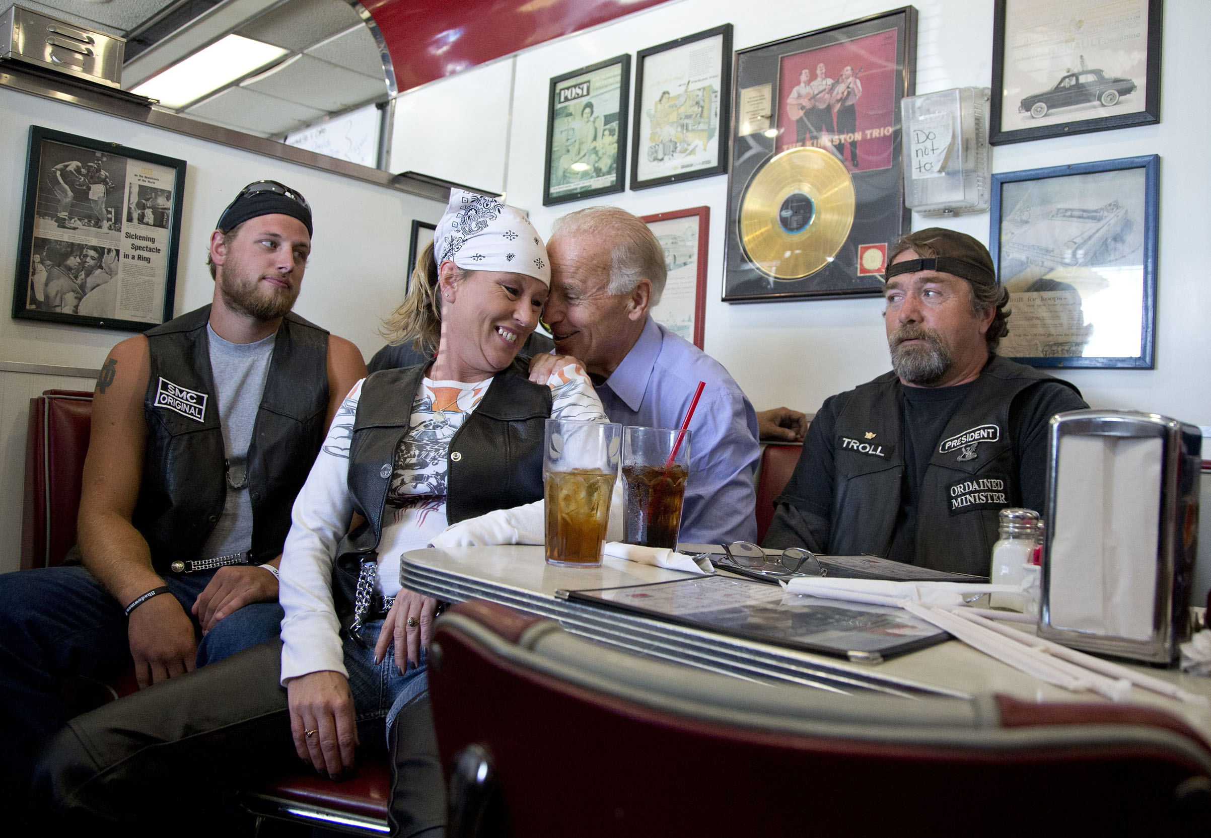 A presidential campaign would spotlight Biden’s record on gender issues, from the Anita Hill hearings in 1991, to his introduction of the 1994 Violence Against Women Act, to his tactile tendencies, as in a 2012 campaign stop at a Seaman, Ohio, diner (pic