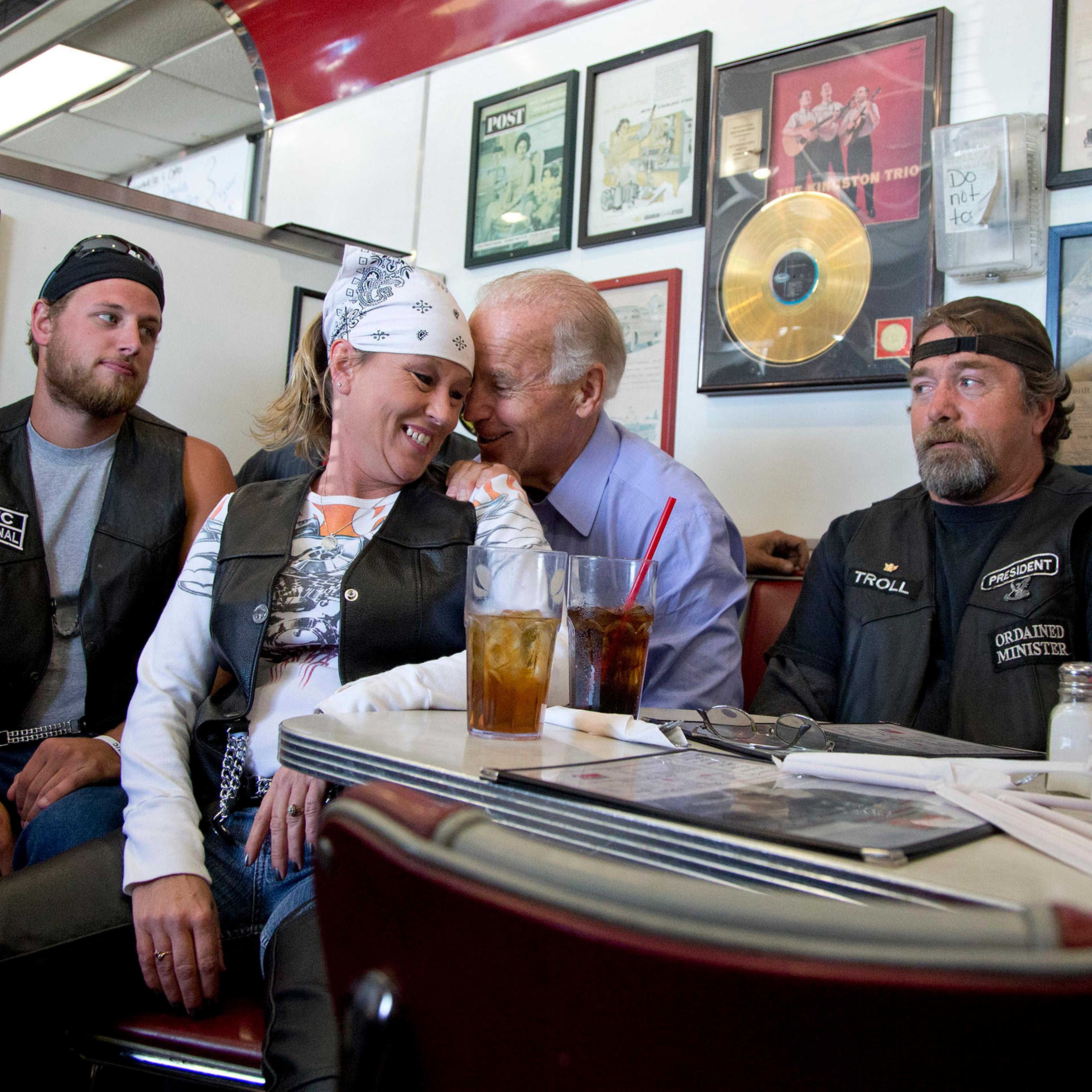 A presidential campaign would spotlight Biden’s record on gender issues, from the Anita Hill hearings in 1991, to his introduction of the 1994 Violence Against Women Act, to his tactile tendencies, as in a 2012 campaign stop at a Seaman, Ohio, diner (pic