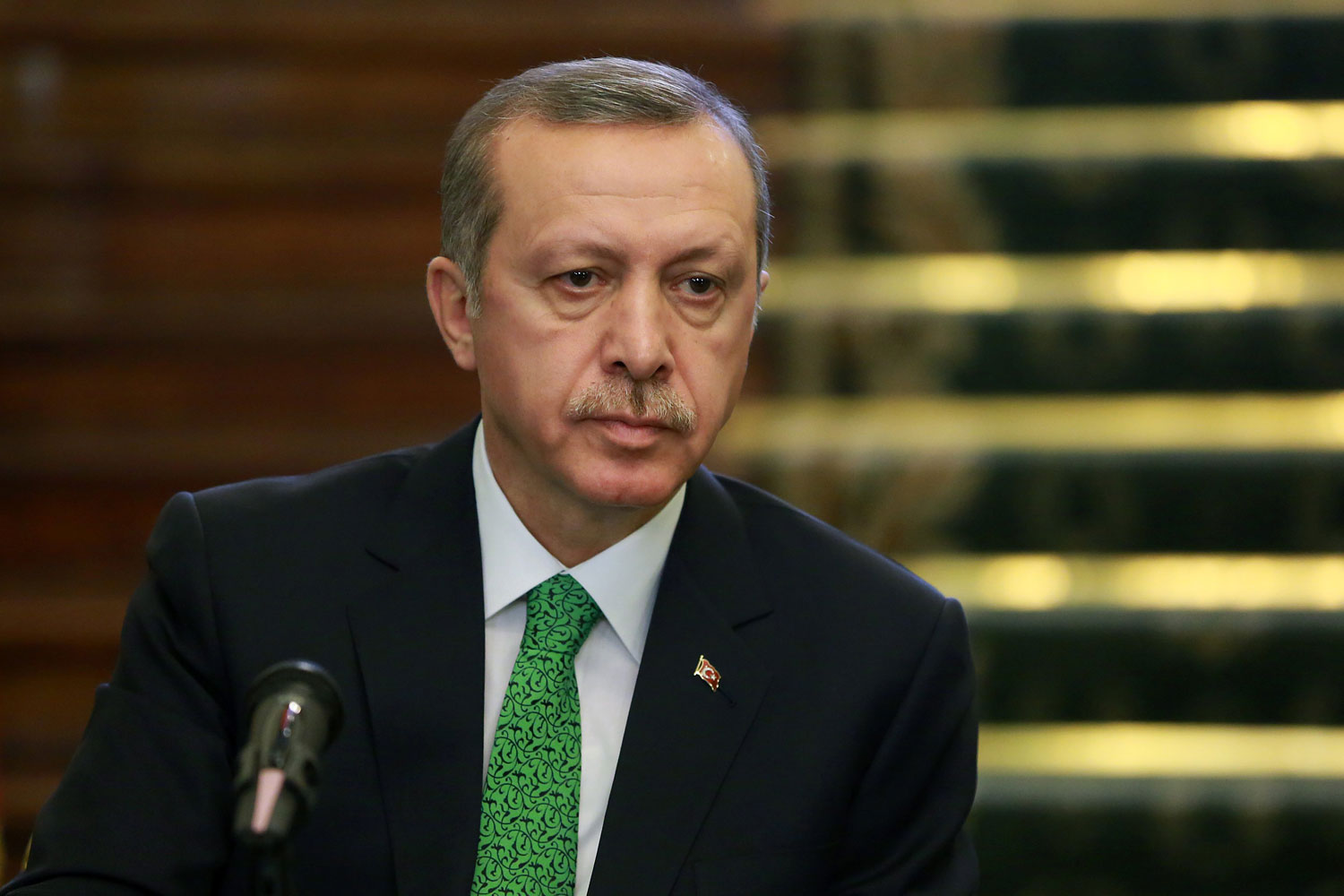 Turkish Prime Minister Recep Tayyip Erdogan at a news briefing in a ceremony for signing agreements between Iranian and Turkish officials in Tehran on Jan. 29, 2014.