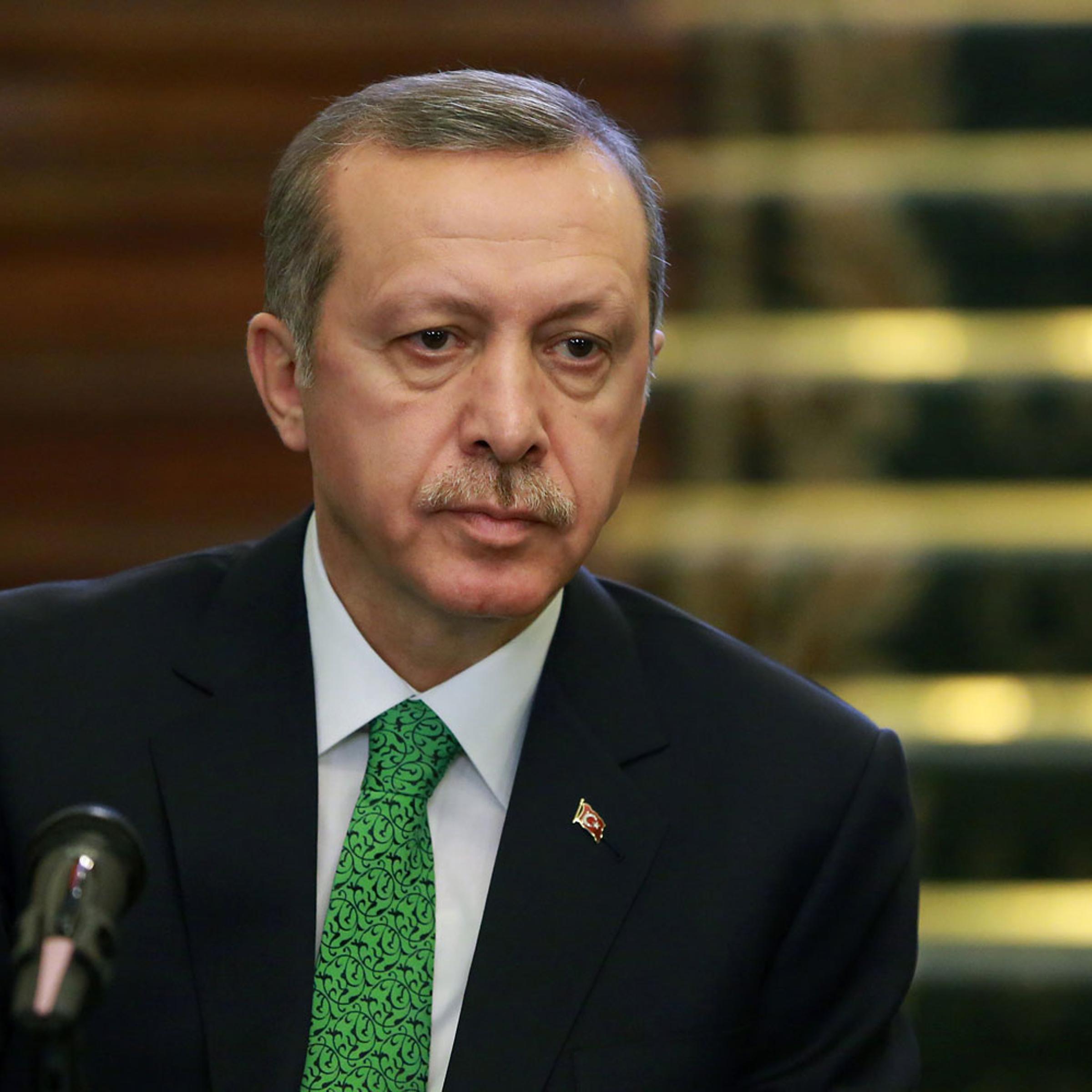 Turkish Prime Minister Recep Tayyip Erdogan at a news briefing in a ceremony for signing agreements between Iranian and Turkish officials in Tehran on Jan. 29, 2014.